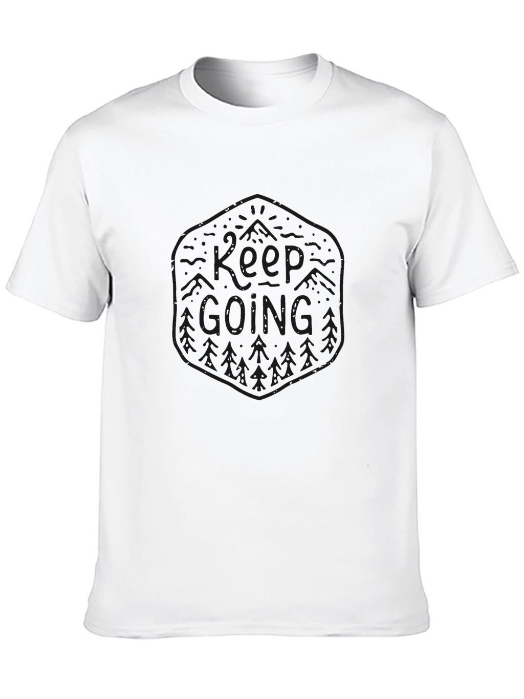 Keep Going Graphic Print Mens Black T-Shirt