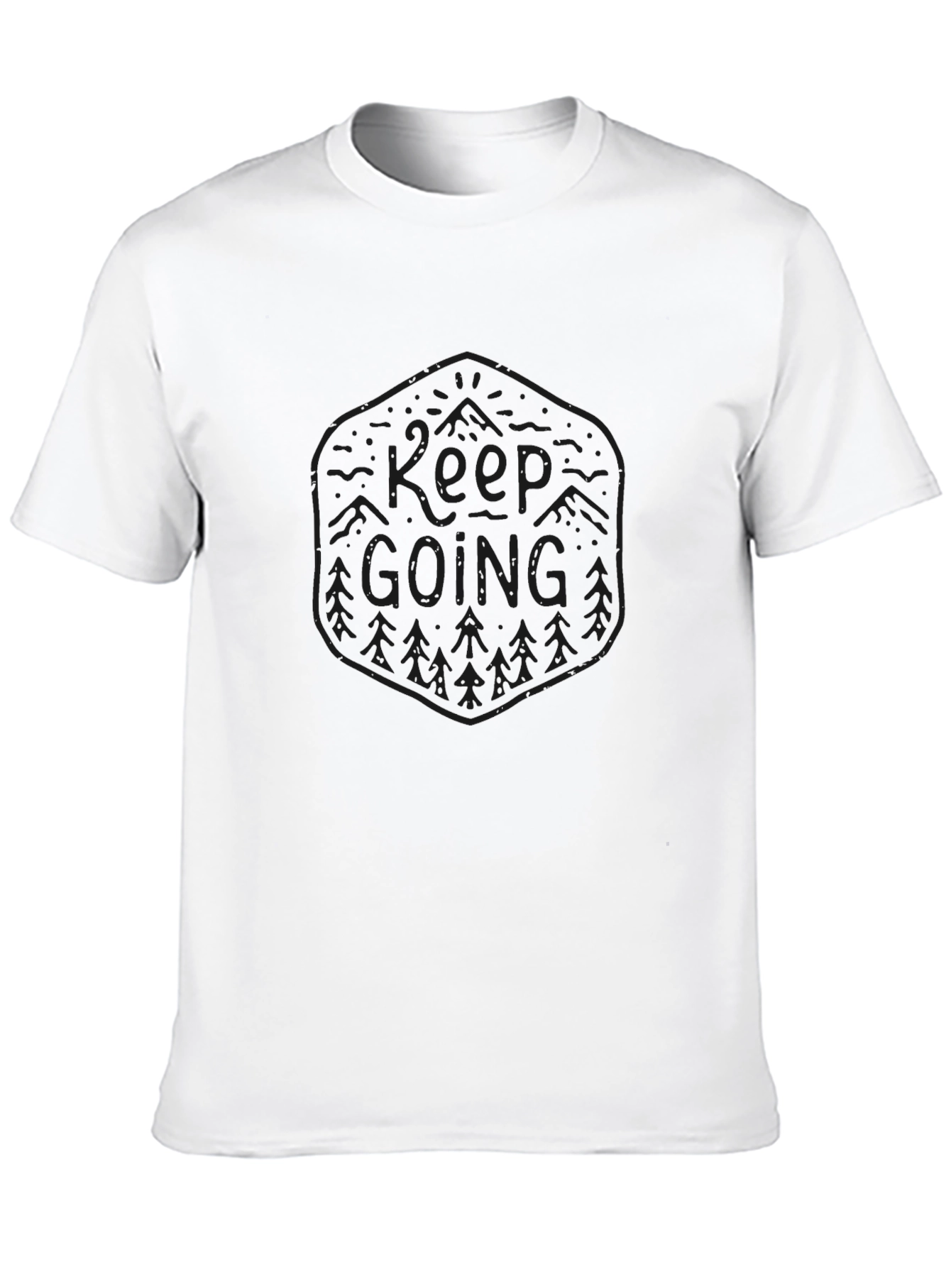Keep Going Graphic Print Mens Black T-Shirt