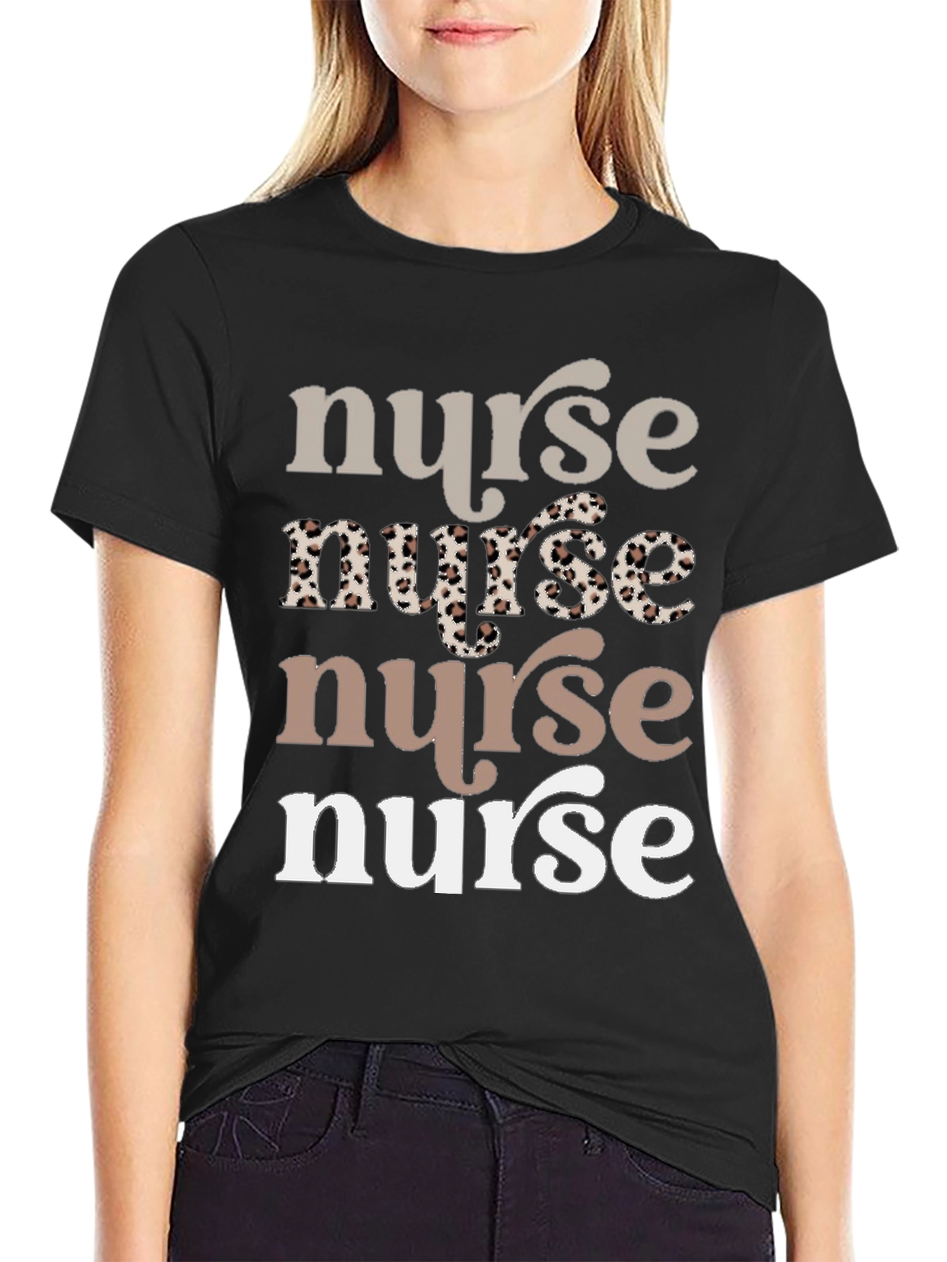 Stylish Nurse Graphic Tee - Soft Cotton Blend
