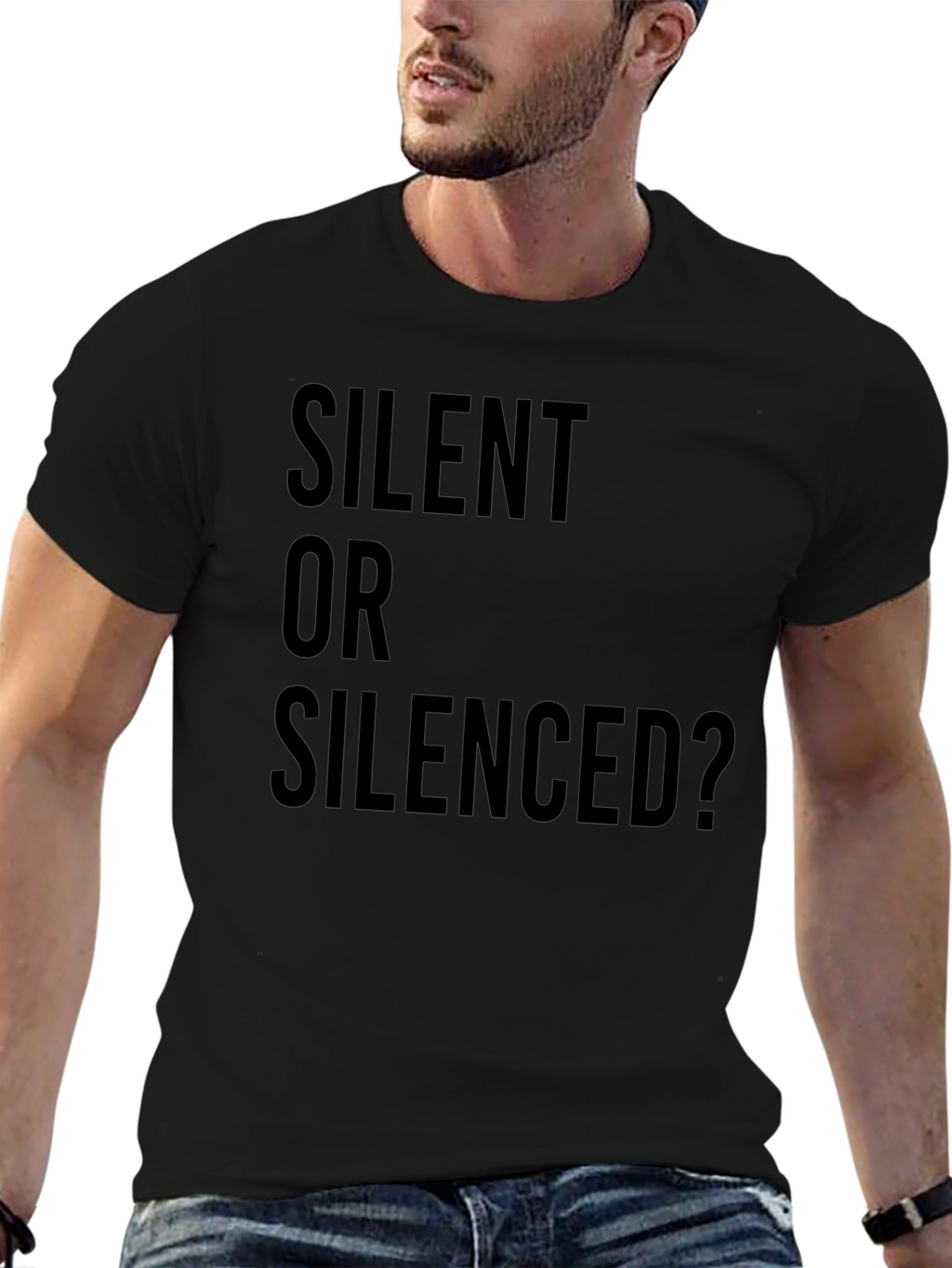 Silent or Silenced? Black Graphic Tee