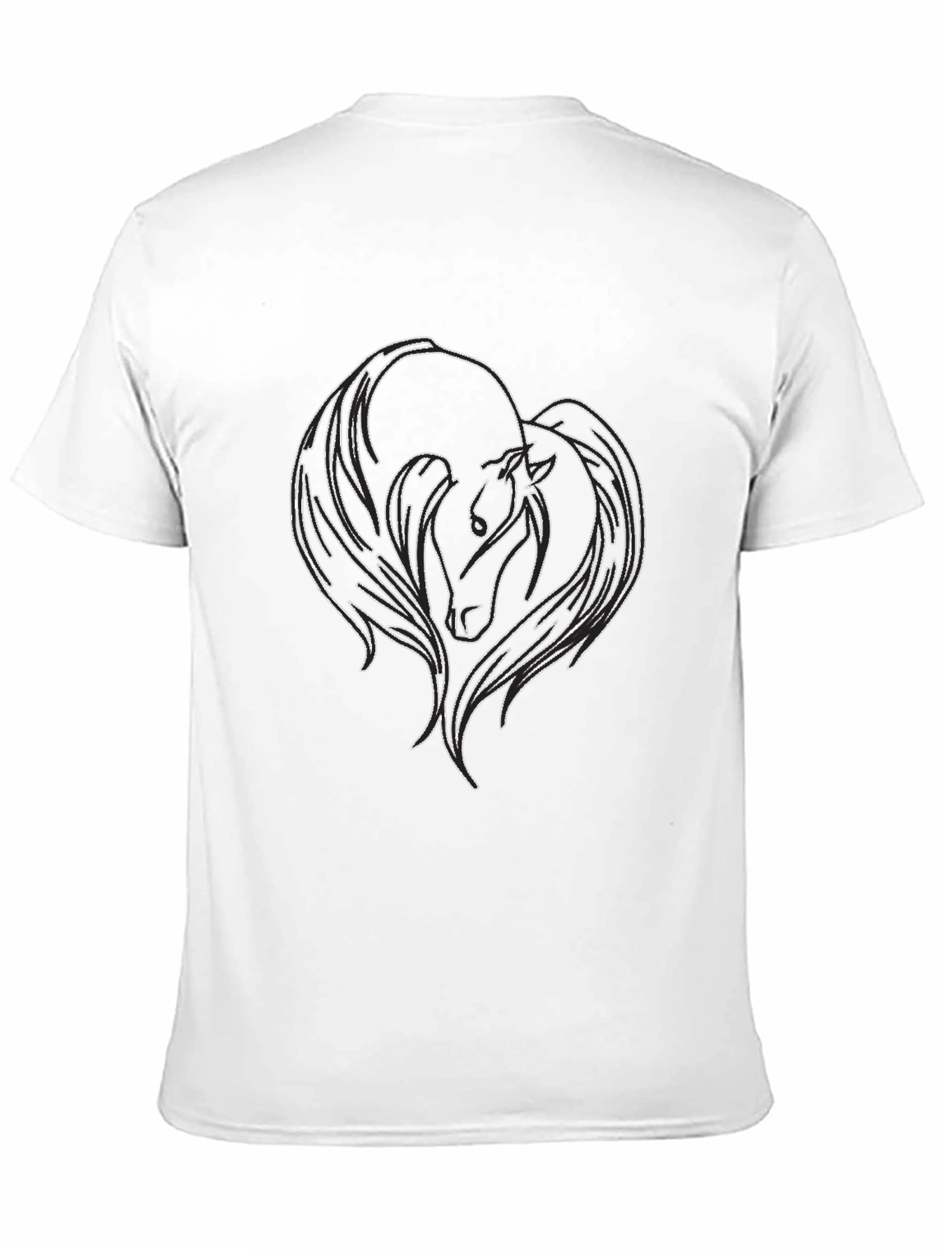 Black T-Shirt with Horse Graphic