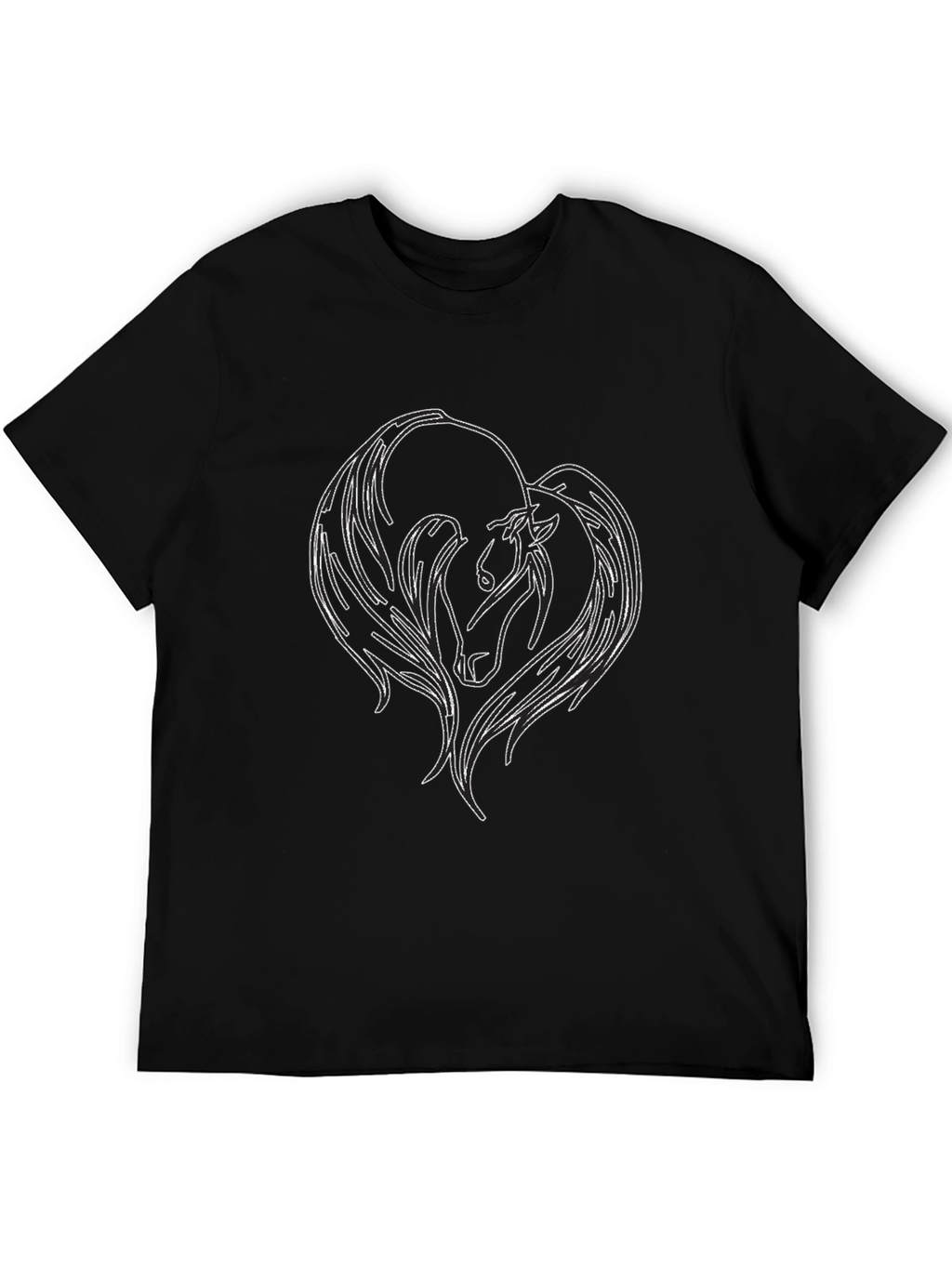 Black T-Shirt with Horse Graphic