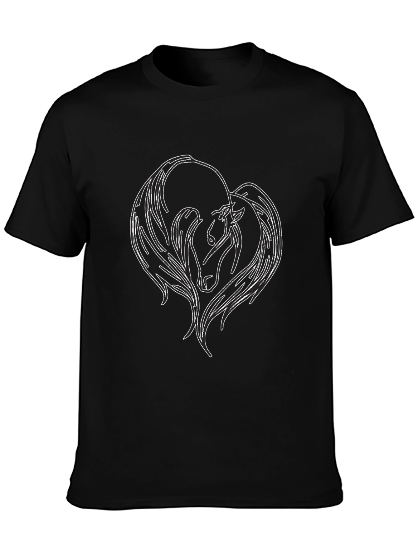 Black T-Shirt with Horse Graphic
