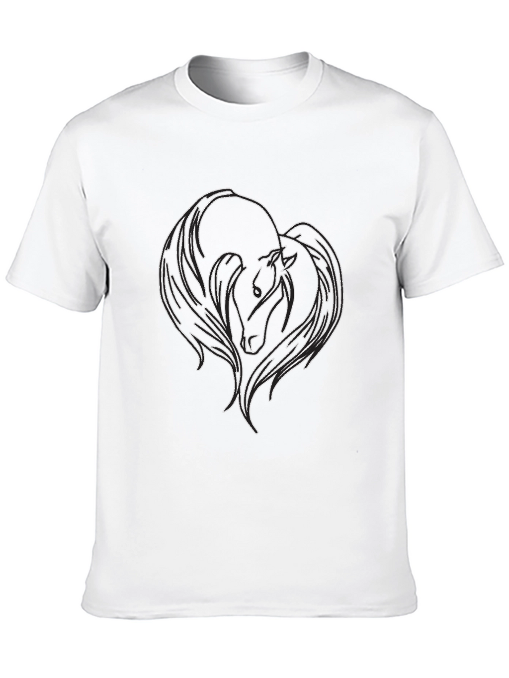 Black T-Shirt with Horse Graphic
