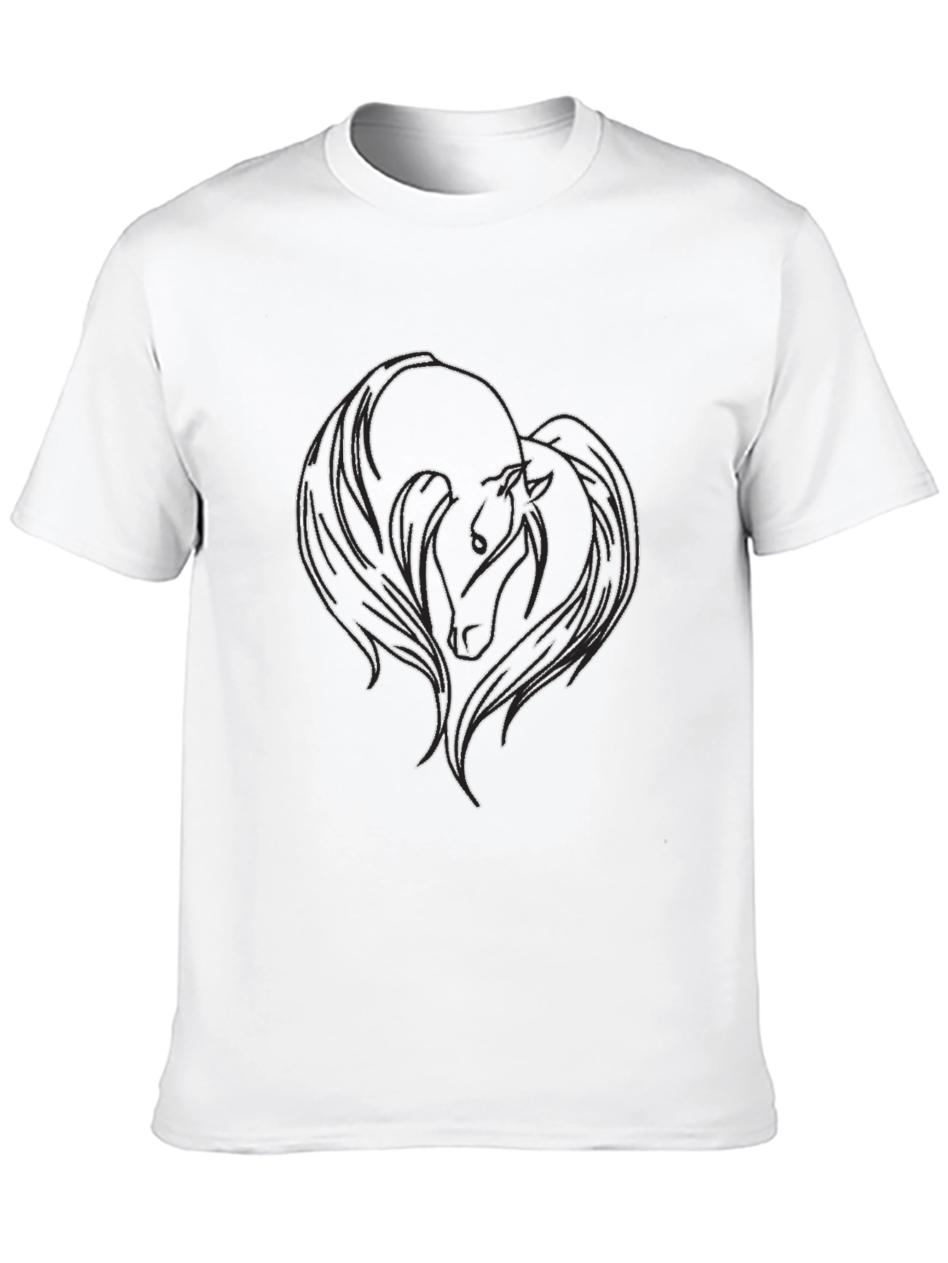 Black T-Shirt with Horse Graphic