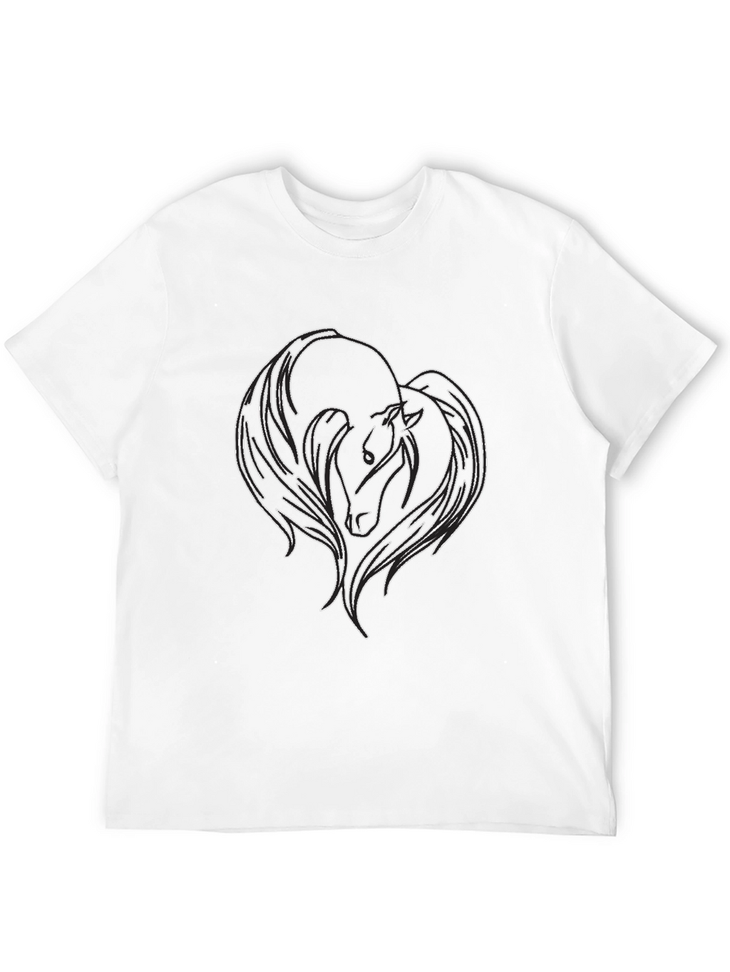 Black T-Shirt with Horse Graphic