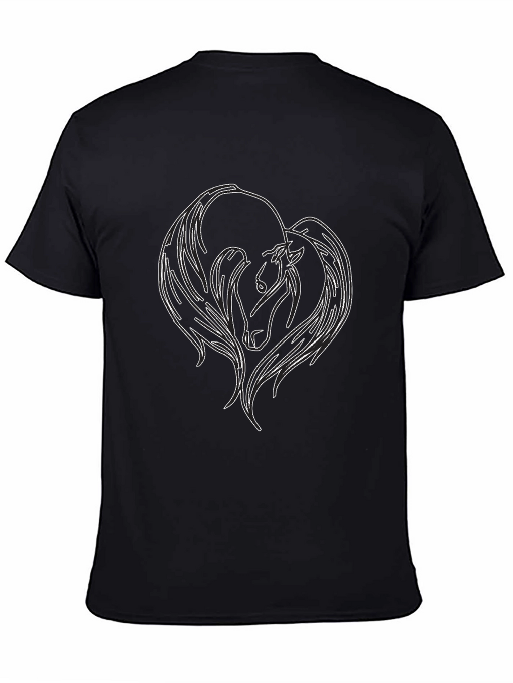 Black T-Shirt with Horse Graphic
