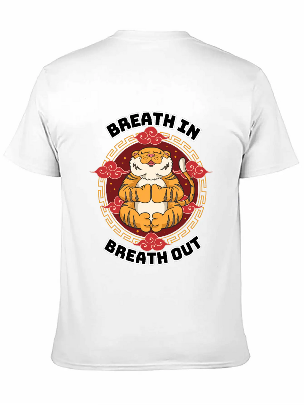 Zen Tiger Meditation - Breathe In, Breathe Out Unisex Casual T-Shirt – Clean Design For Daily Comfort