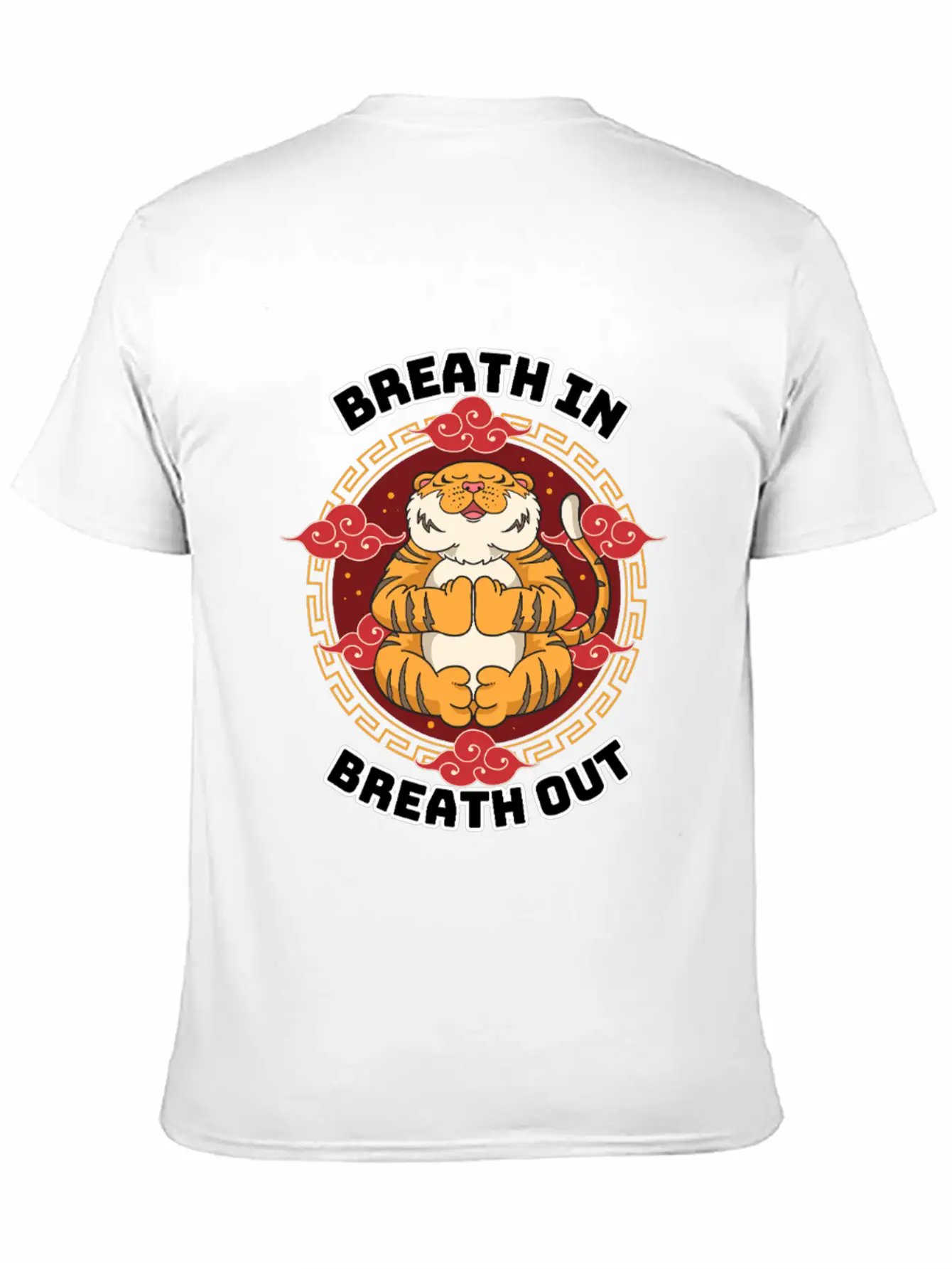 Zen Tiger Meditation - Breathe In, Breathe Out Unisex Casual T-Shirt – Clean Design For Daily Comfort