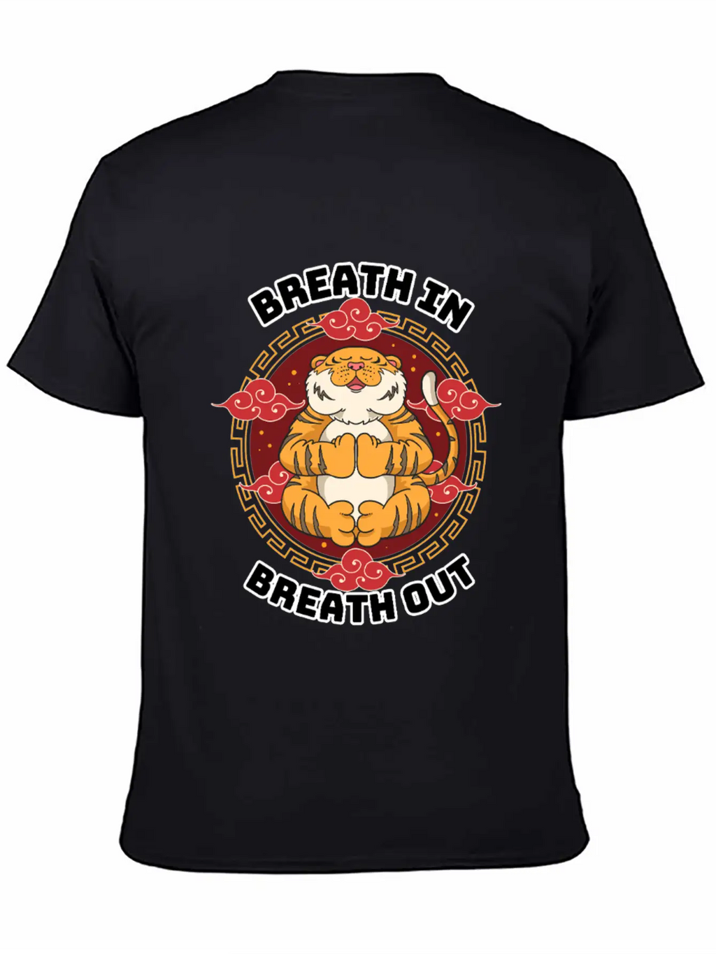 Zen Tiger Meditation - Breathe In, Breathe Out Unisex Casual T-Shirt – Clean Design For Daily Comfort