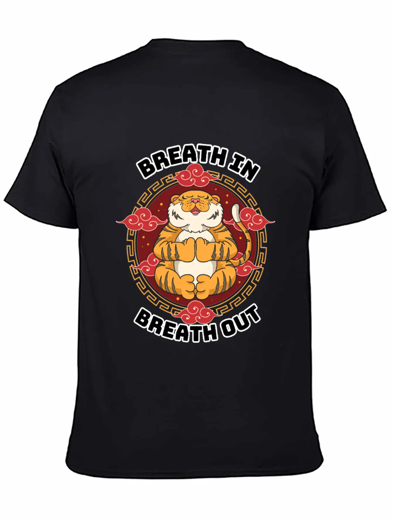 Zen Tiger Meditation - Breathe In, Breathe Out Unisex Casual T-Shirt – Clean Design For Daily Comfort