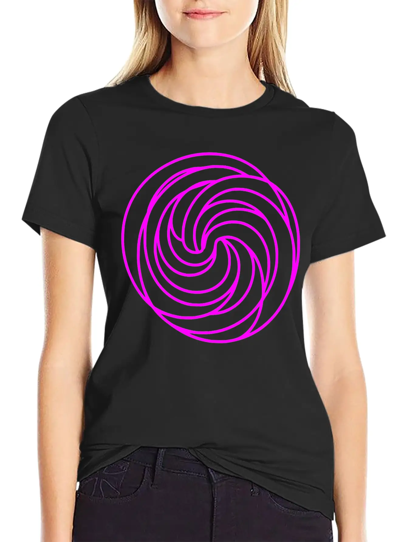 Zentangle Swirl Circle Design Vector Essential Cotton Tee For Daily Outfits – Unisex Style