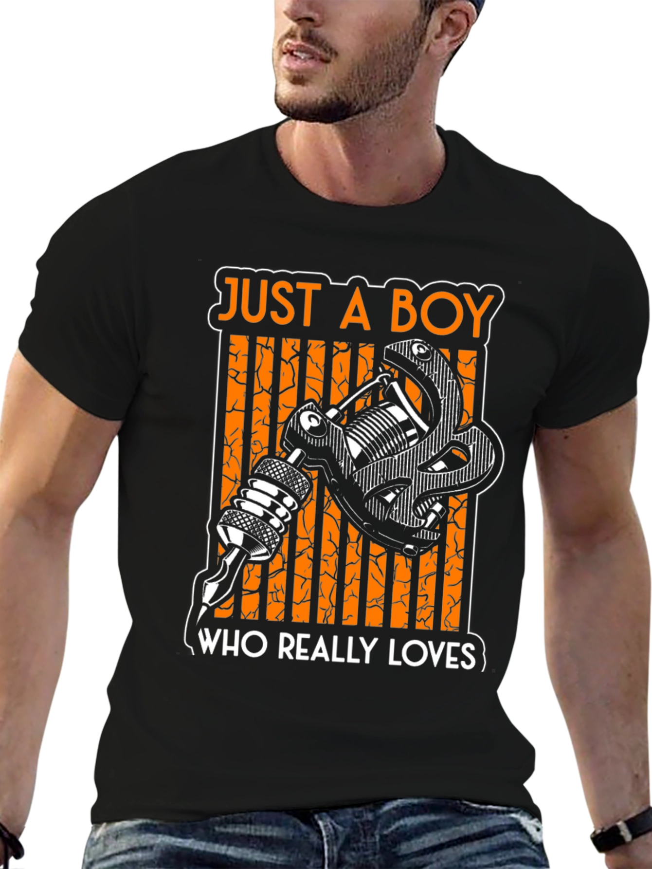 Just a Boy Who Really Loves Tattoos - Black T-Shirt