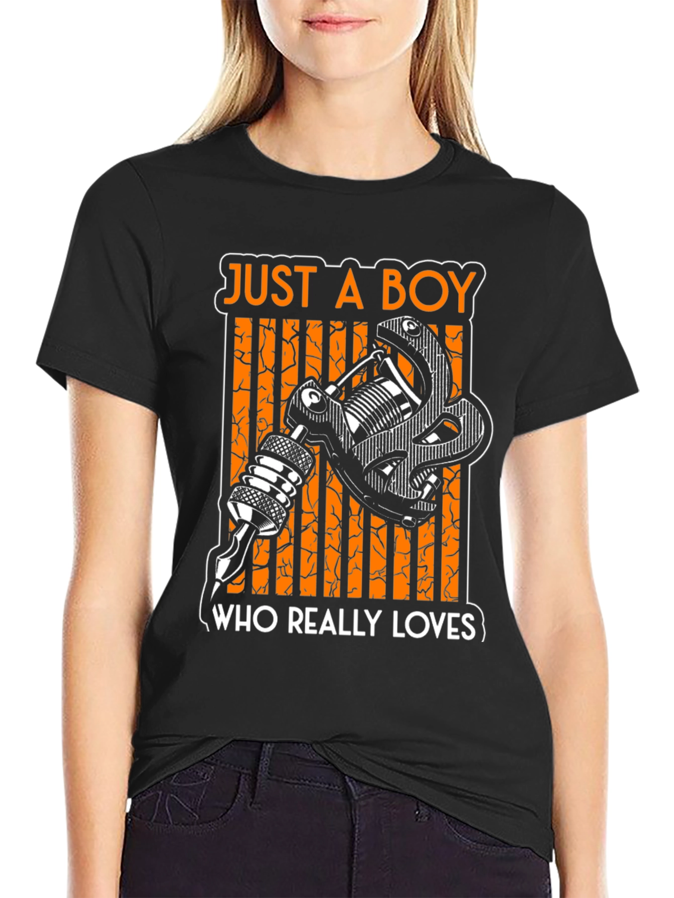 Just a Boy Who Really Loves Tattoos - Black T-Shirt