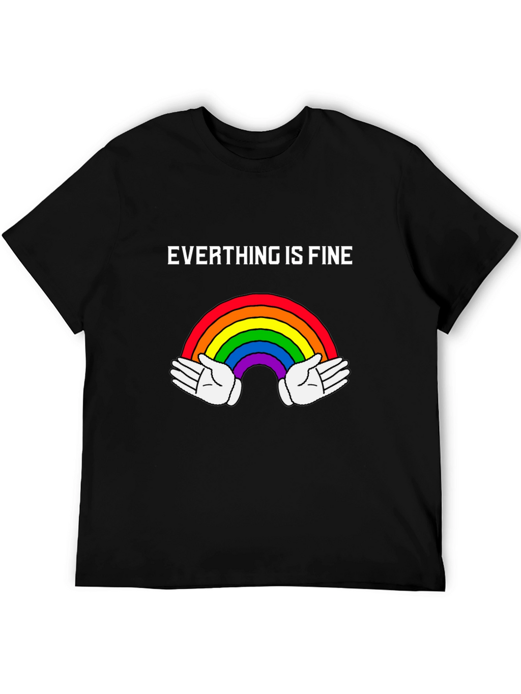 Everything Is Fine Rainbow Graphic Tee