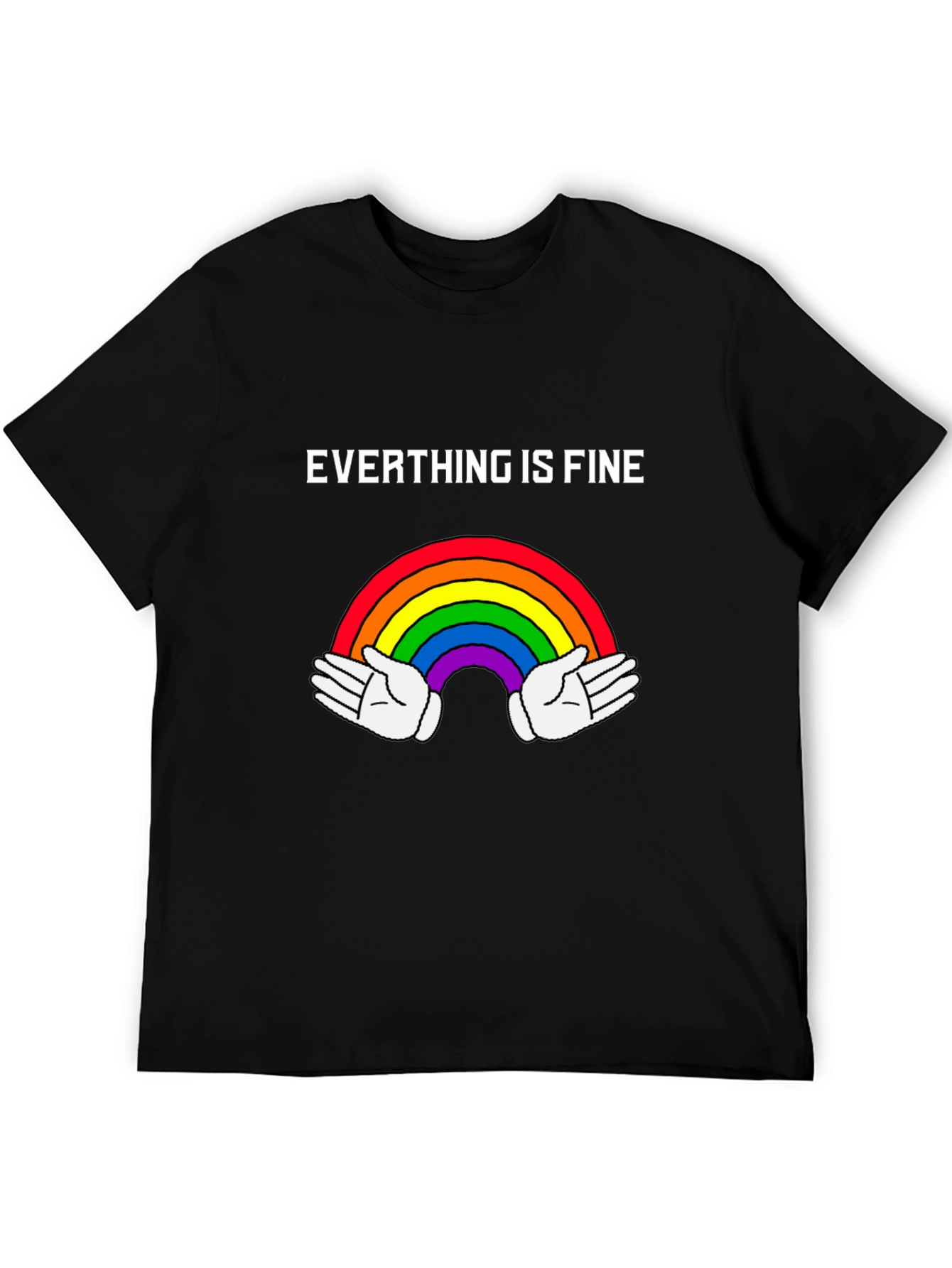 Everything Is Fine Rainbow Graphic Tee