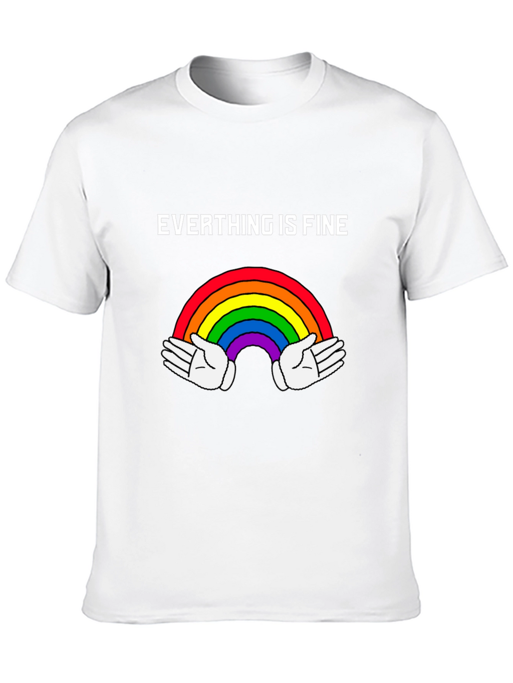 Everything Is Fine Rainbow Graphic Tee