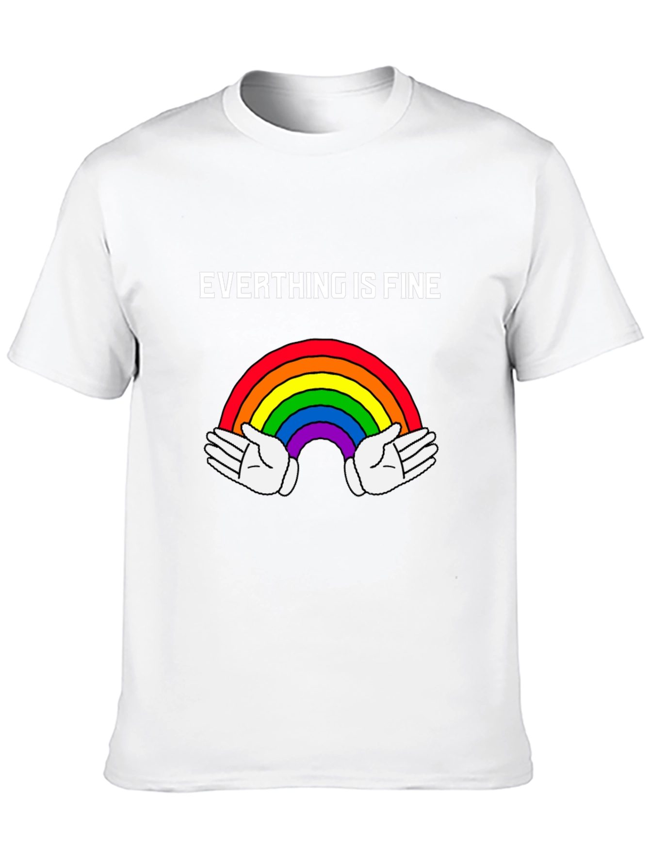 Everything Is Fine Rainbow Graphic Tee