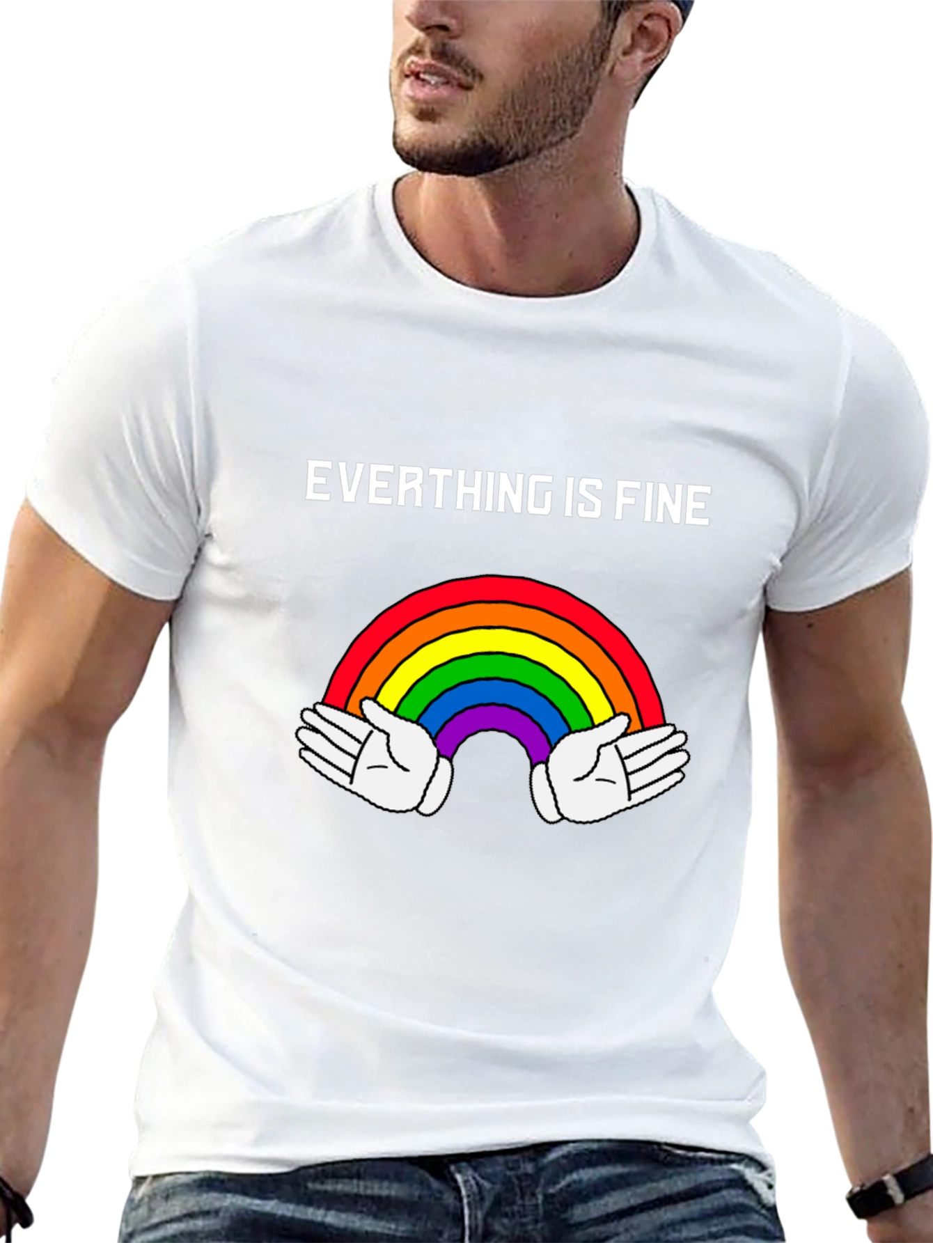 Everything Is Fine Rainbow Graphic Tee