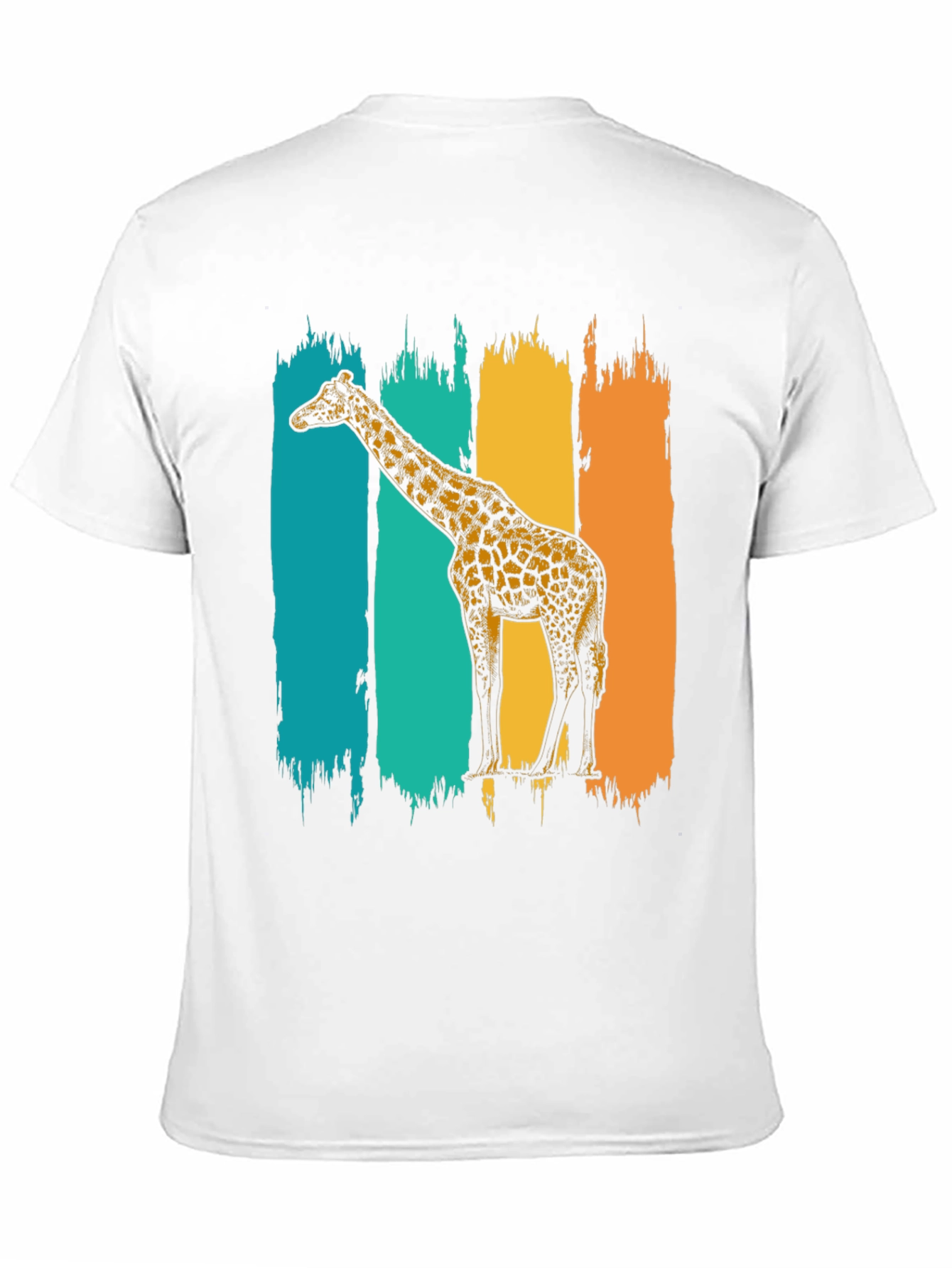 Retro Giraffe Graphic Tee - Stylish Mens Black T-Shirt