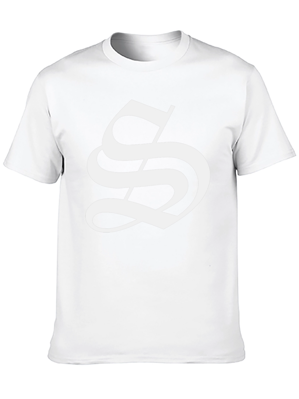 Bold Black Tee with White Letter S Design