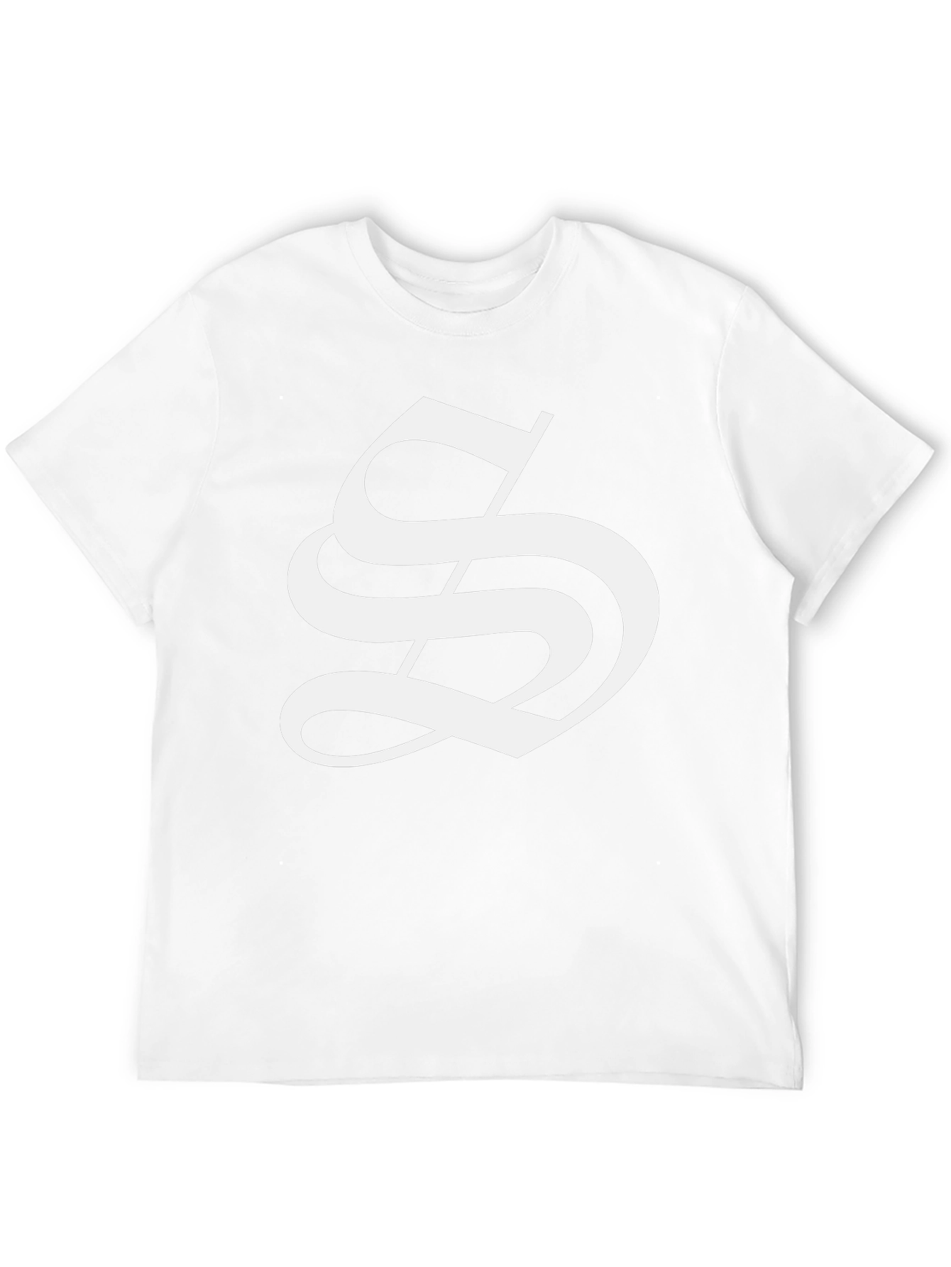 Bold Black Tee with White Letter S Design