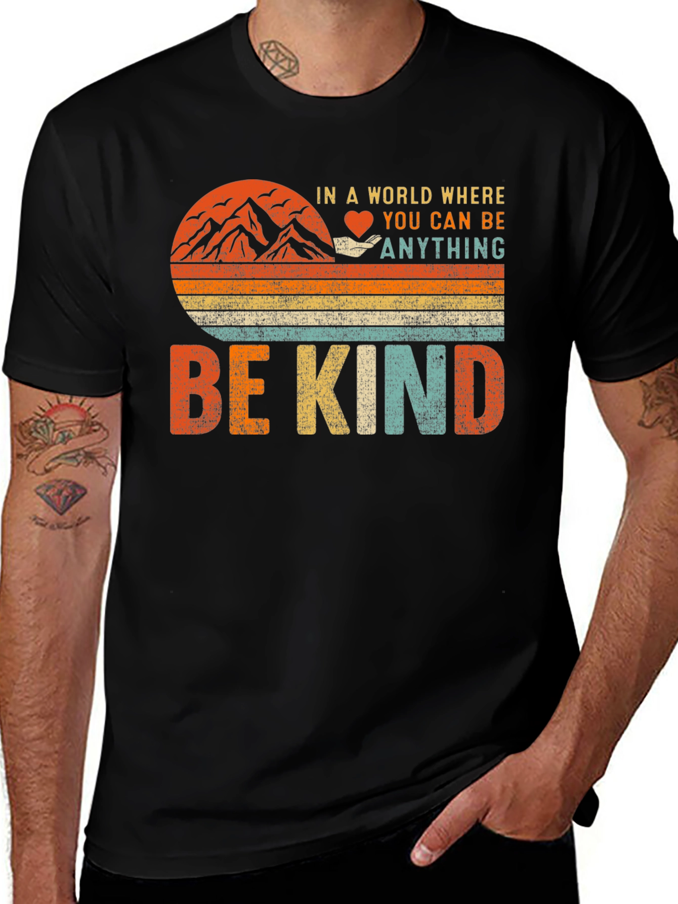 Be Kind Graphic T-Shirt - Inspiring Vintage Design