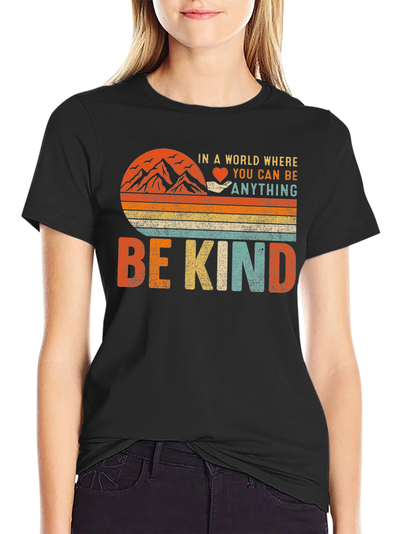 Be Kind Graphic T-Shirt - Inspiring Vintage Design