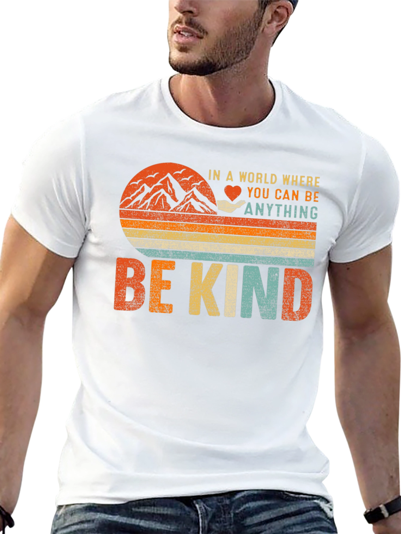 Be Kind Graphic T-Shirt - Inspiring Vintage Design