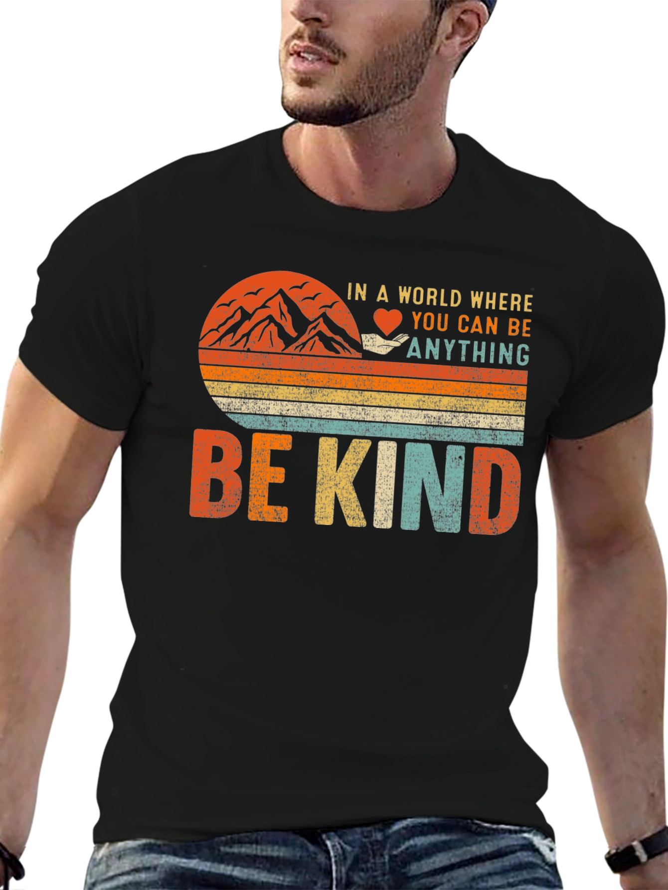 Be Kind Graphic T-Shirt - Inspiring Vintage Design