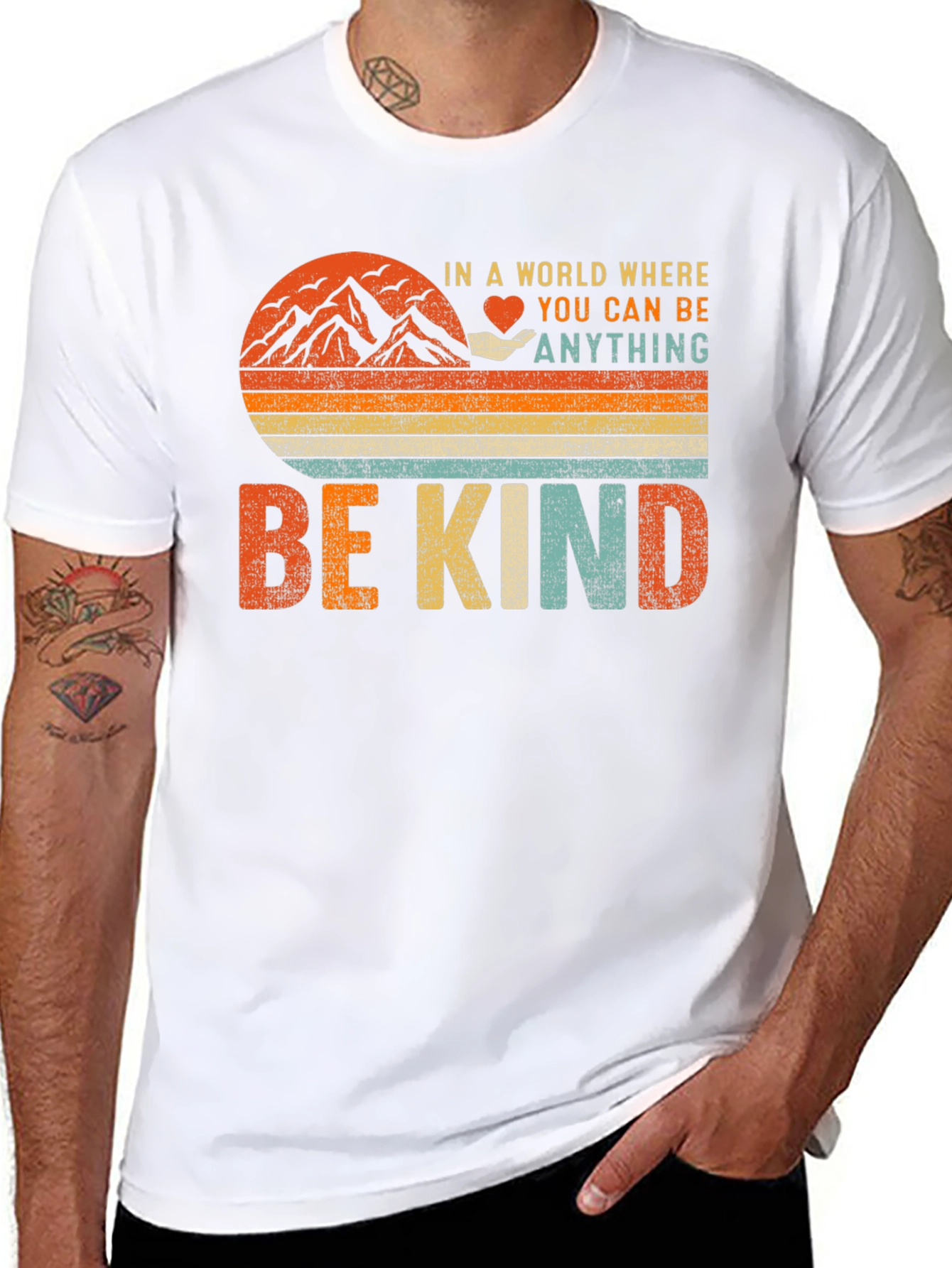 Be Kind Graphic T-Shirt - Inspiring Vintage Design