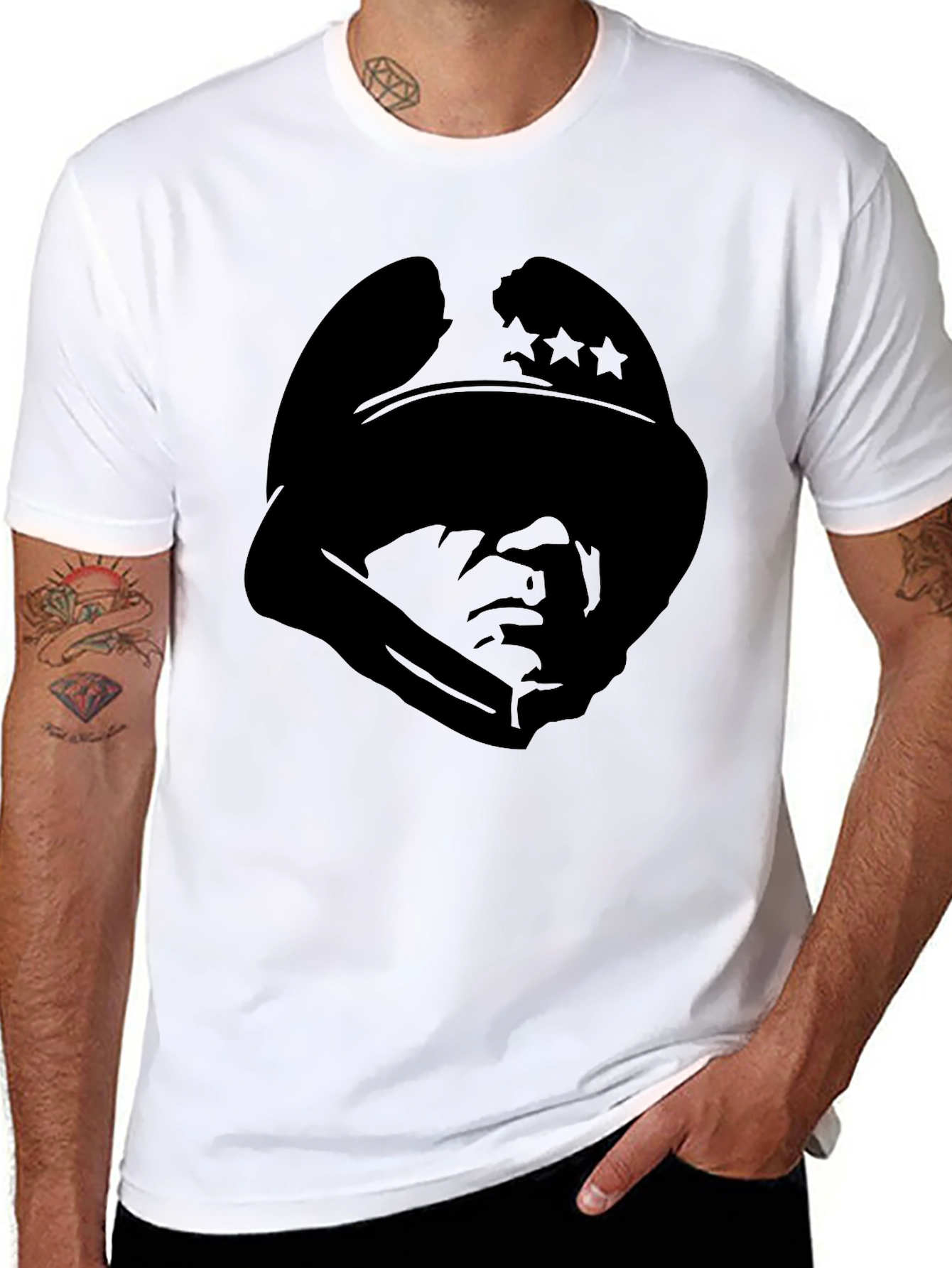 Silhouette Soldier Tee - Stylish Graphic Print T-Shirt
