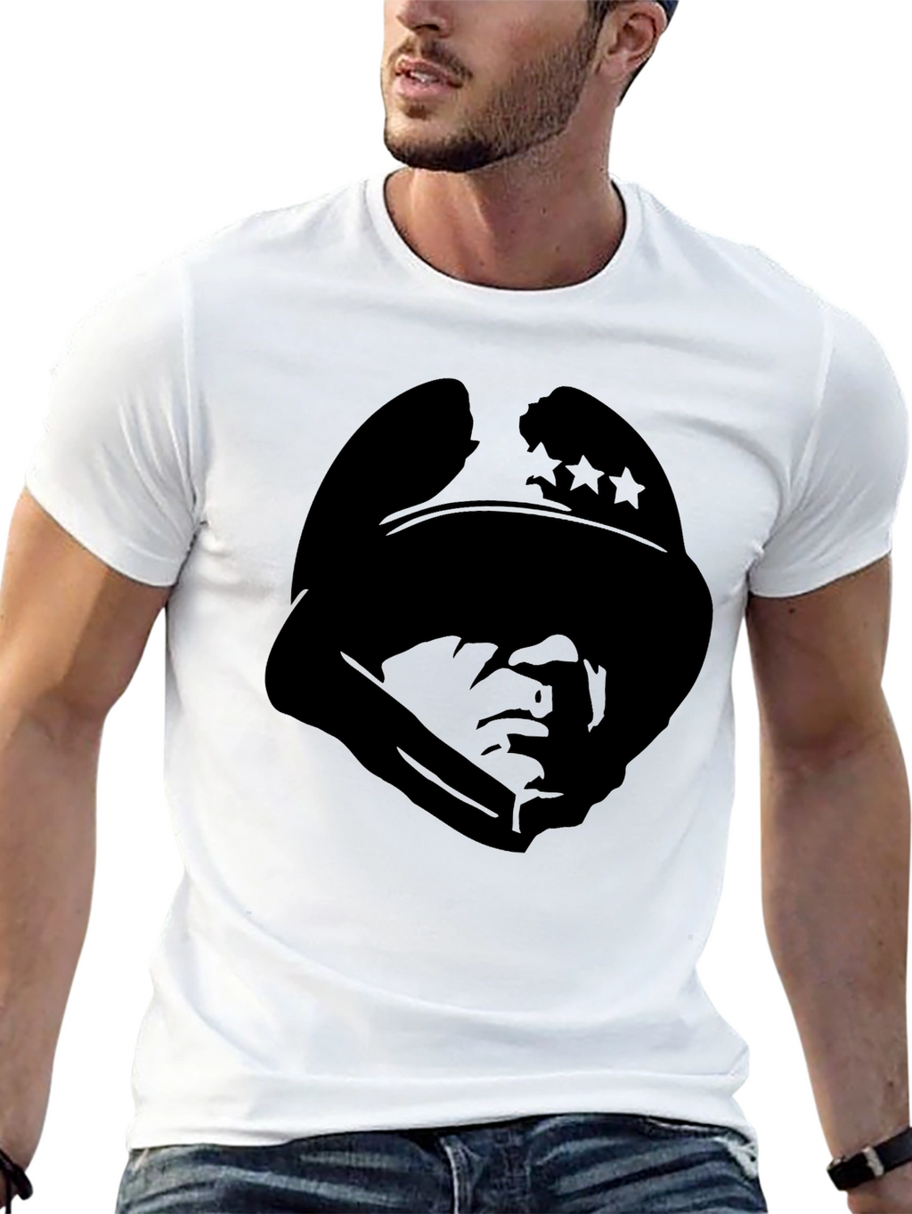 Silhouette Soldier Tee - Stylish Graphic Print T-Shirt
