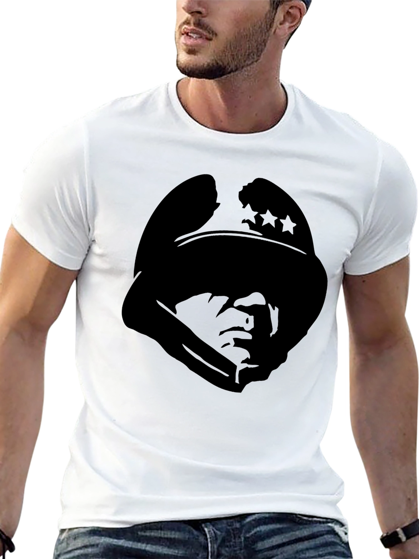 Silhouette Soldier Tee - Stylish Graphic Print T-Shirt
