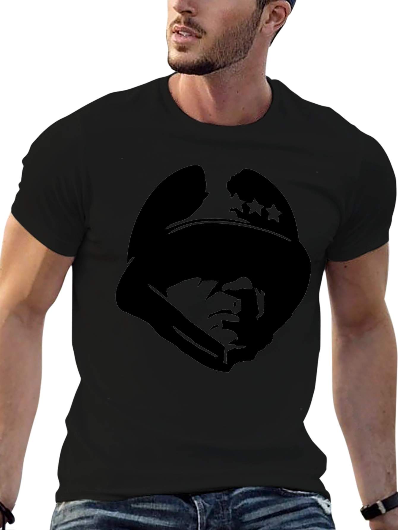 Silhouette Soldier Tee - Stylish Graphic Print T-Shirt