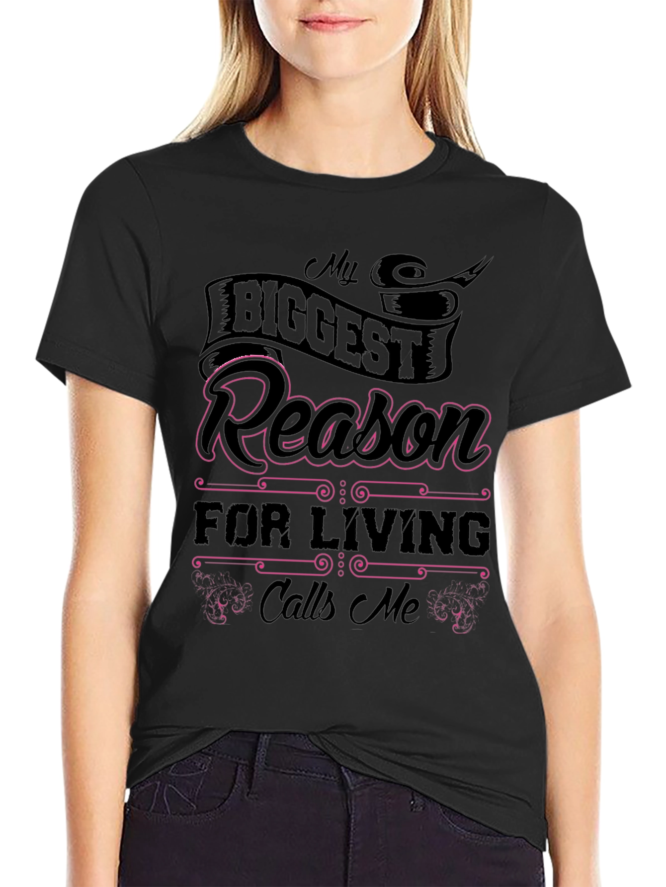 My Biggest Reason T-Shirt - Black Cotton Tee
