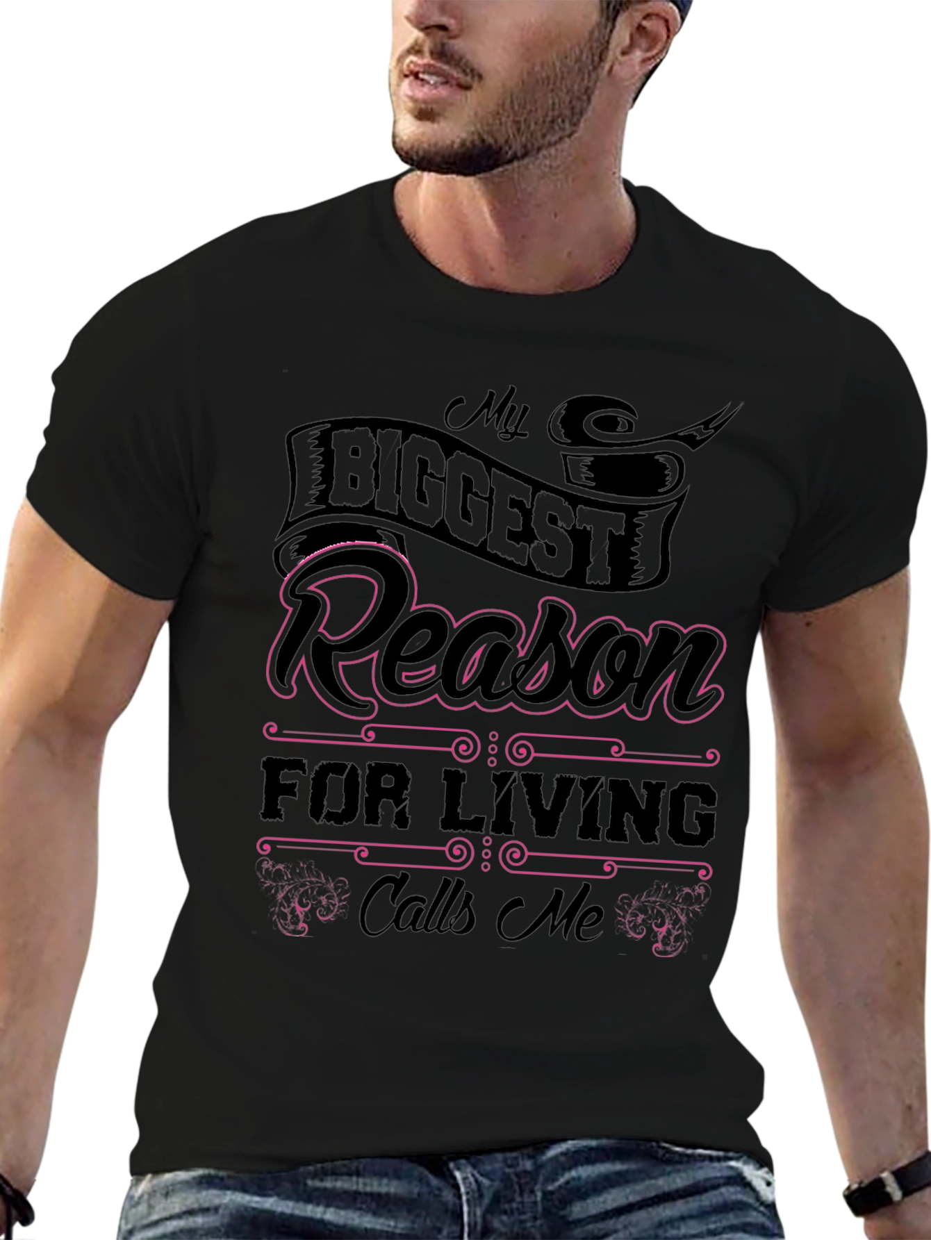 My Biggest Reason T-Shirt - Black Cotton Tee