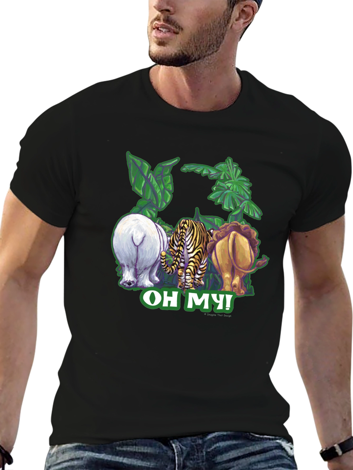 Oh My! Animal Rear-View Graphic T-Shirt