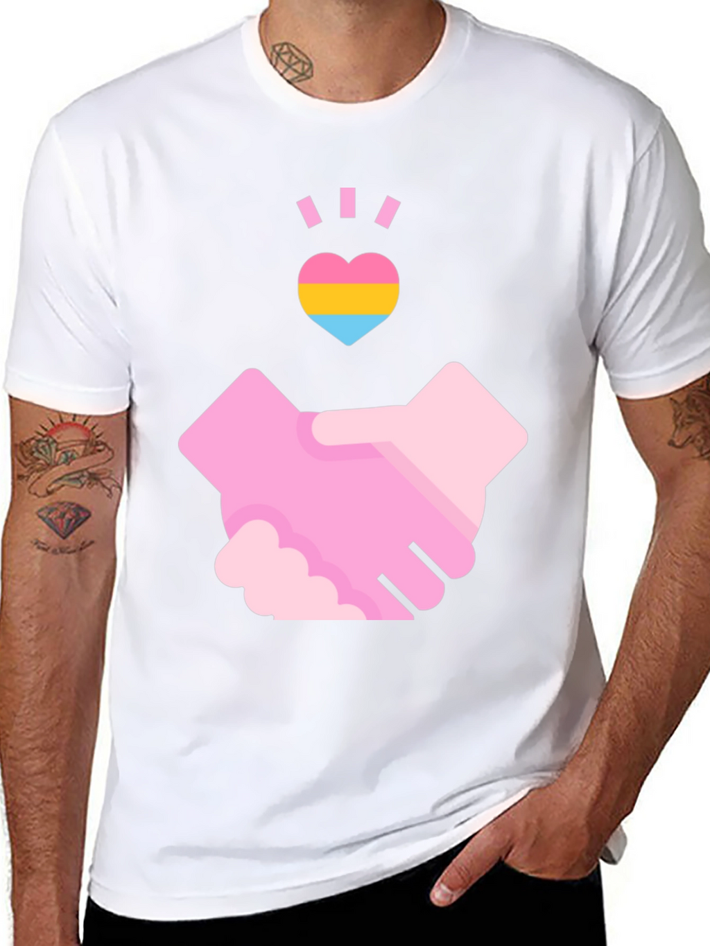 Pansexual Pride Handshake T-Shirt - Love & Support