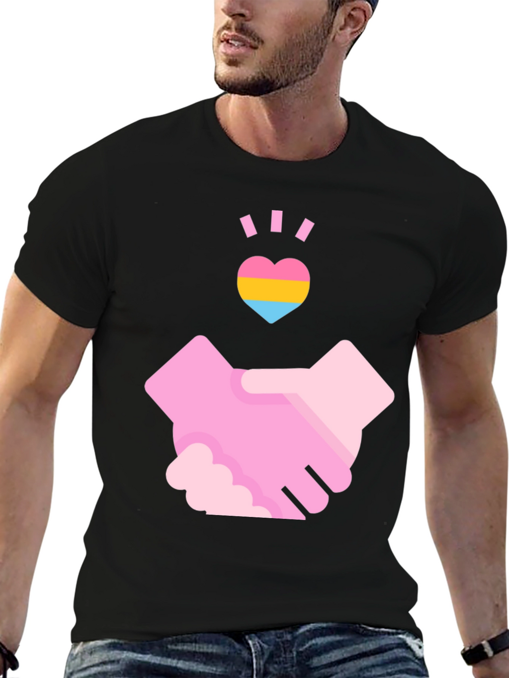 Pansexual Pride Handshake T-Shirt - Love & Support