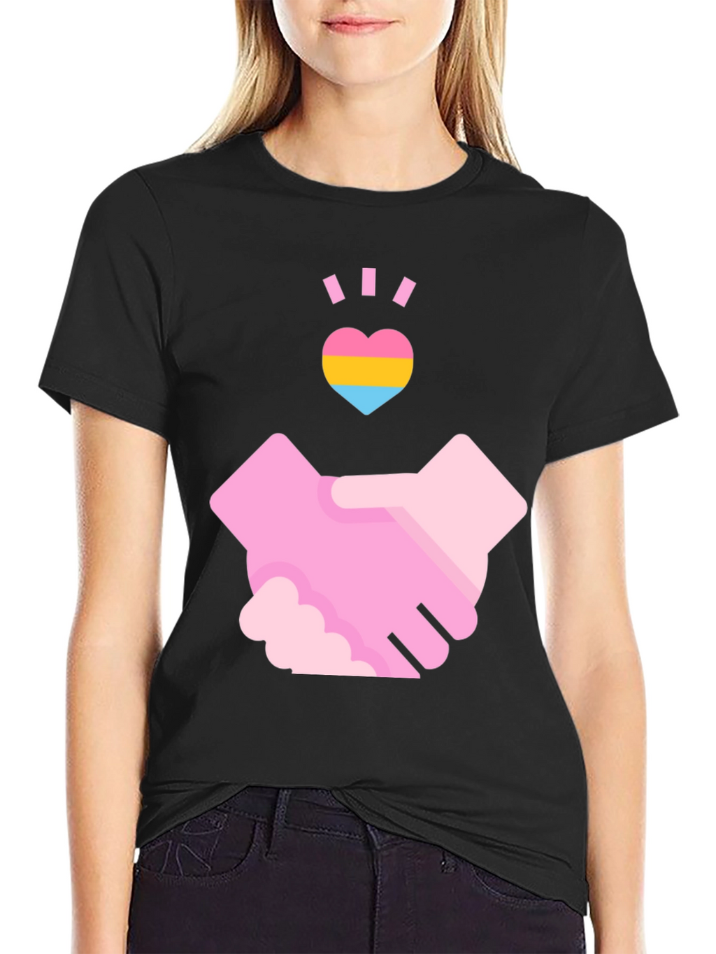 Pansexual Pride Handshake T-Shirt - Love & Support