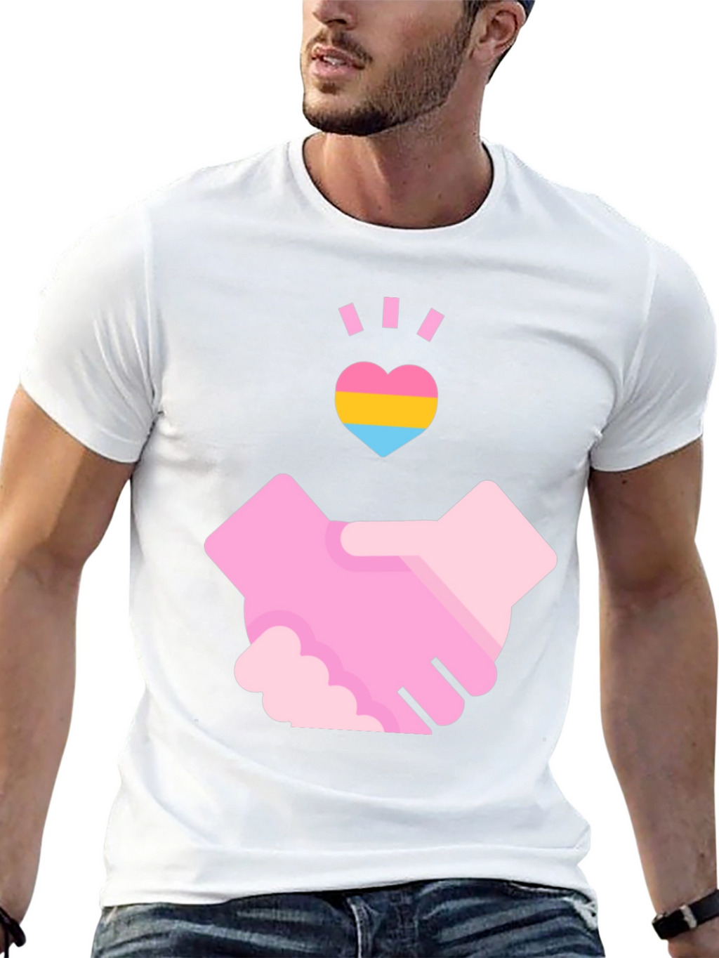 Pansexual Pride Handshake T-Shirt - Love & Support
