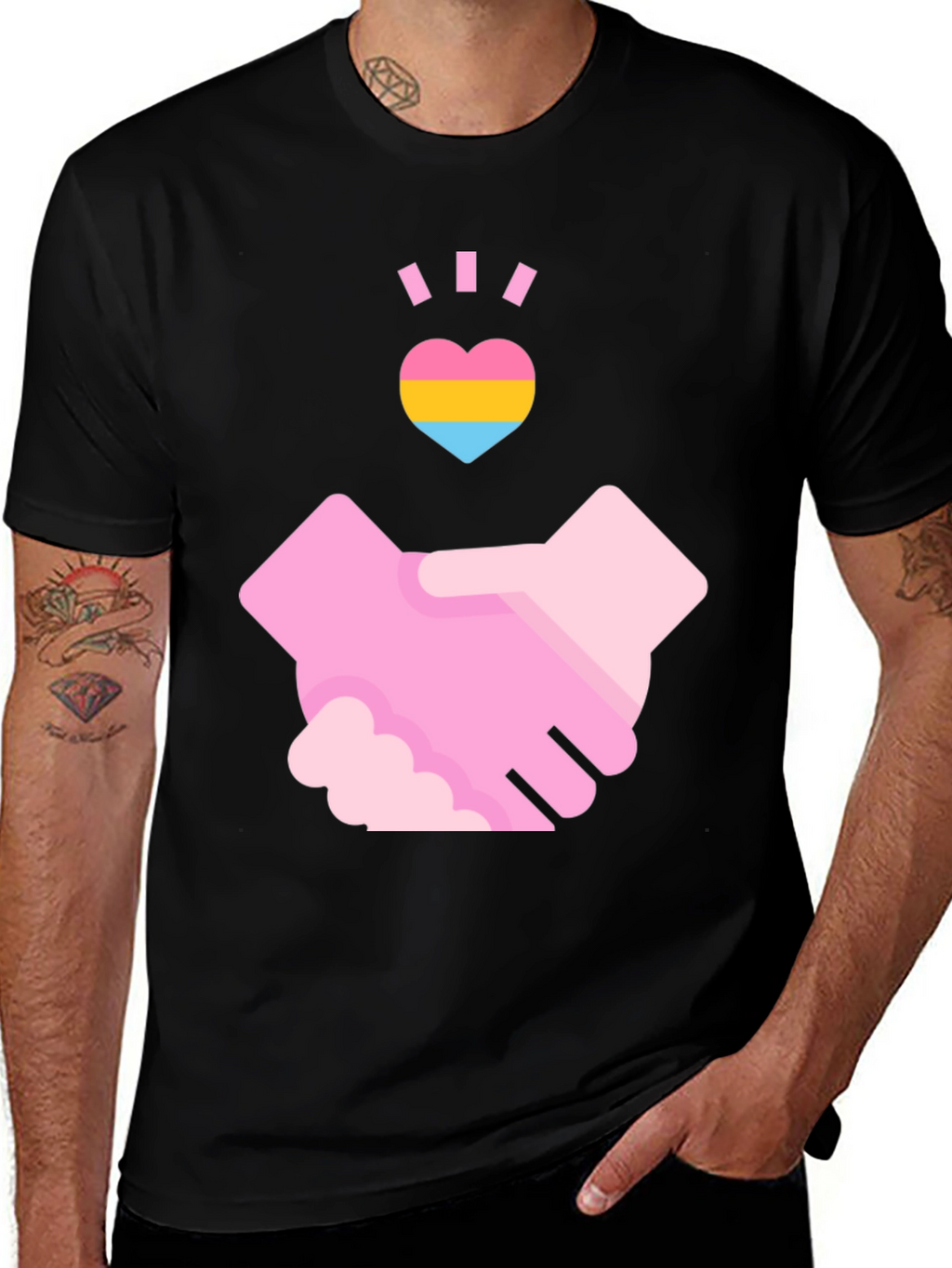 Pansexual Pride Handshake T-Shirt - Love & Support