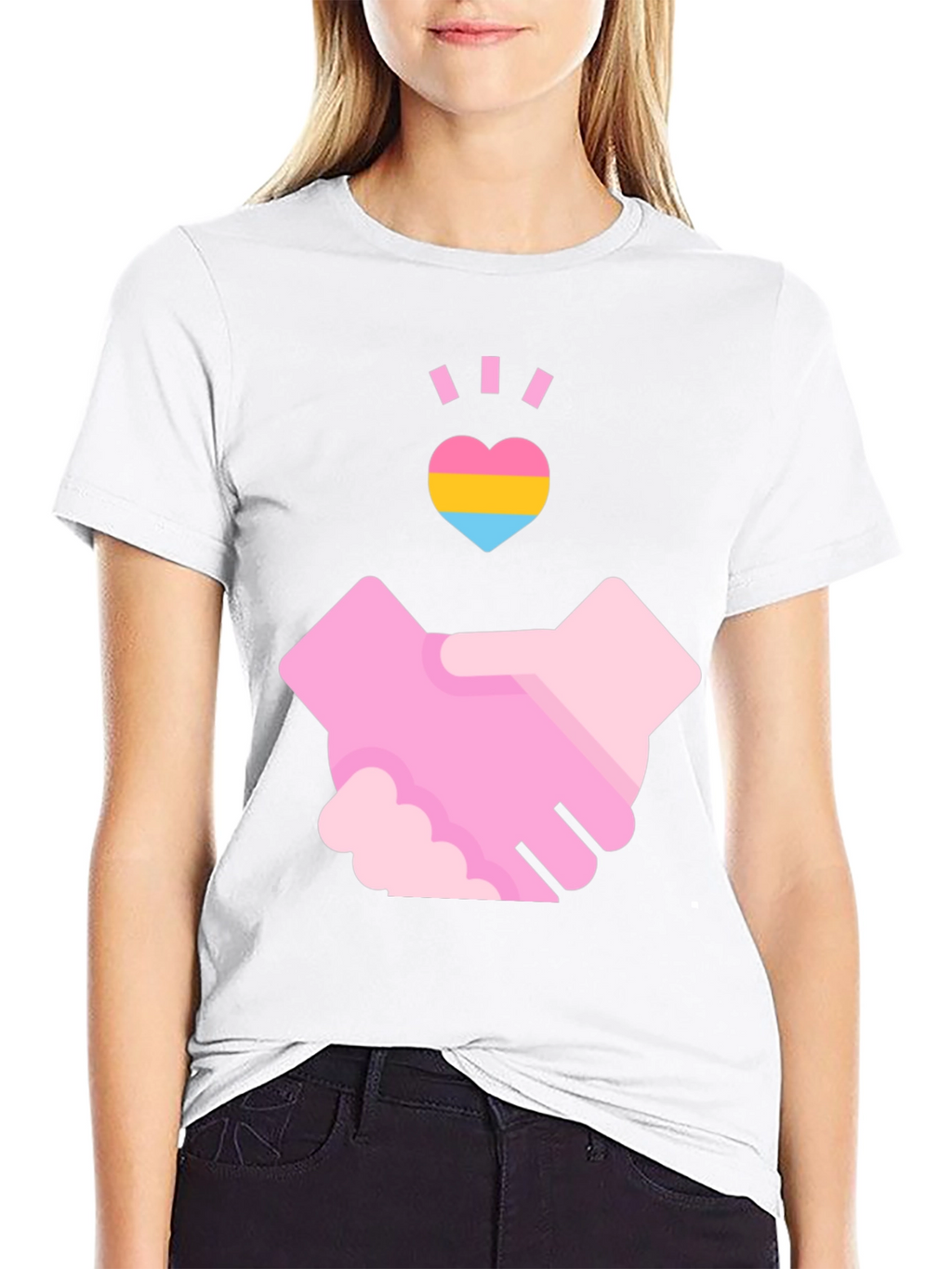 Pansexual Pride Handshake T-Shirt - Love & Support