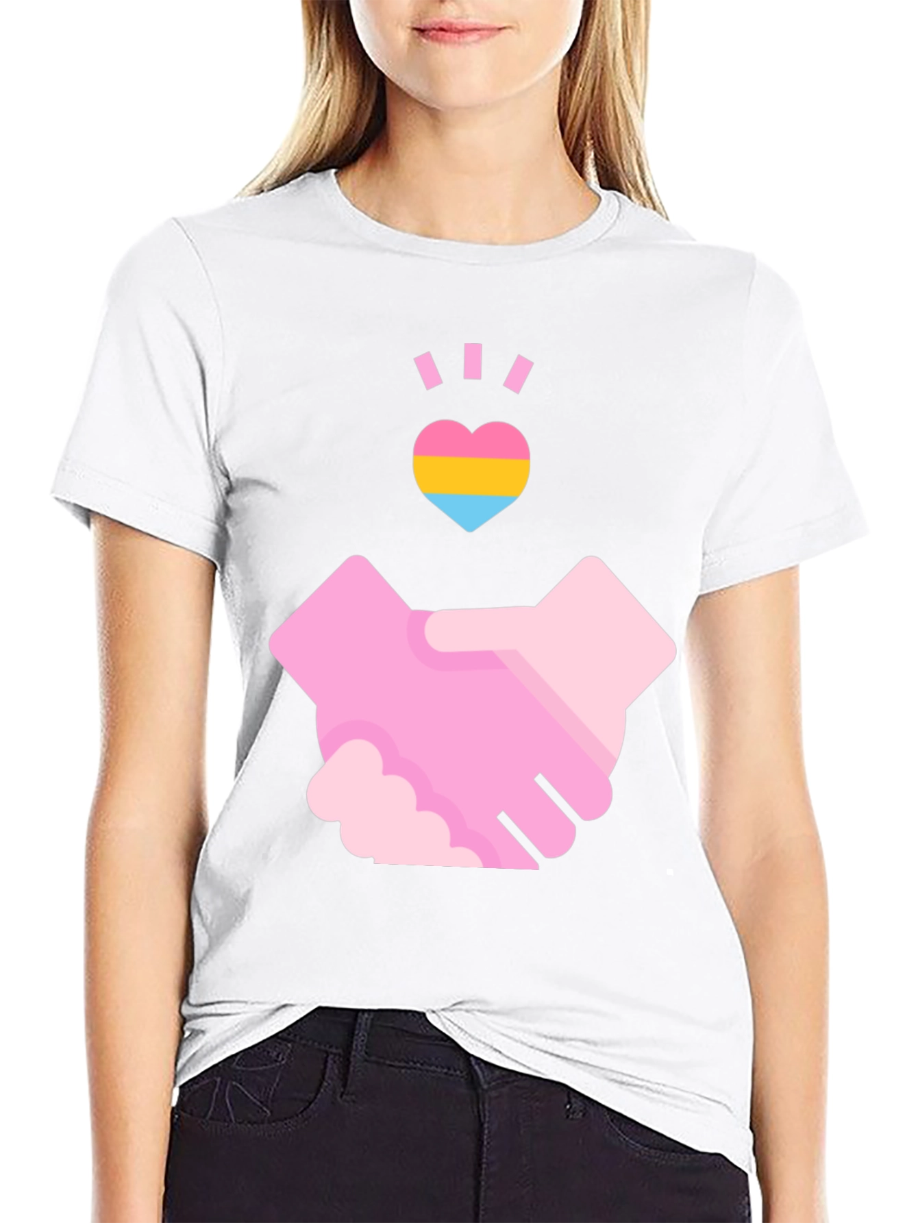 Pansexual Pride Handshake T-Shirt - Love & Support