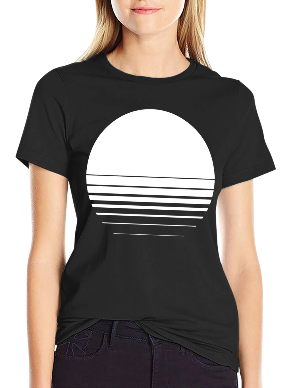 Retro Sunset Graphic T-Shirt - Black