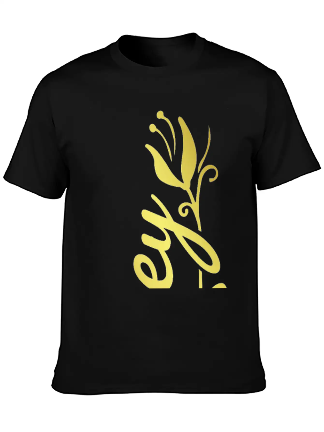 Zoey Name Faux Gold Tulip Flourish Stylish Everyday T-Shirt – Unisex Basic Cotton Tee
