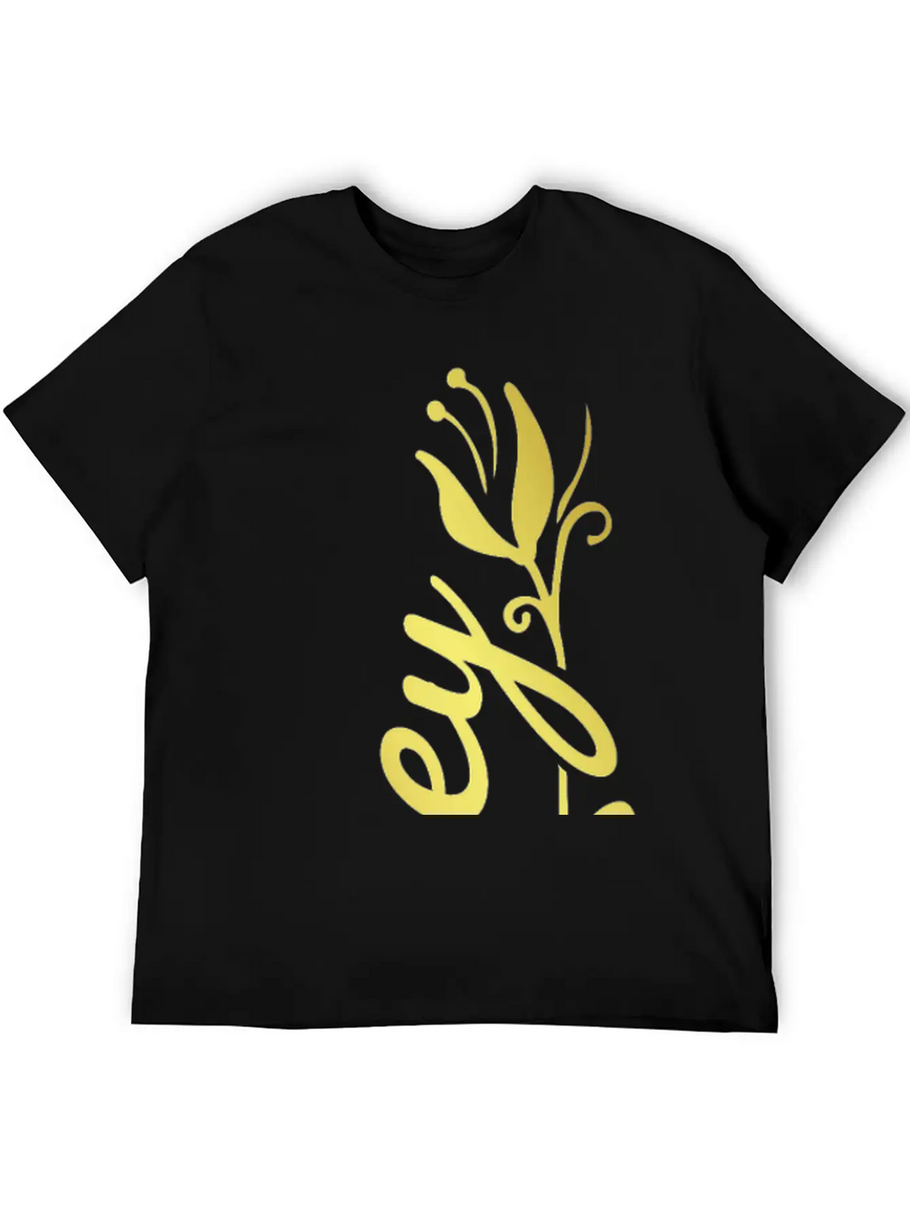 Zoey Name Faux Gold Tulip Flourish Stylish Everyday T-Shirt – Unisex Basic Cotton Tee