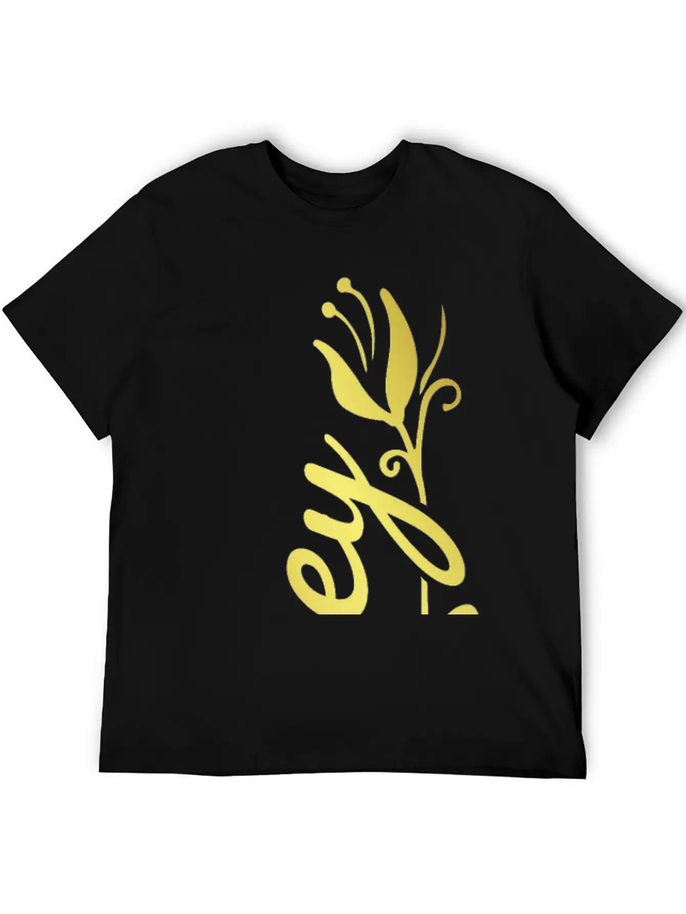 Zoey Name Faux Gold Tulip Flourish Stylish Everyday T-Shirt – Unisex Basic Cotton Tee