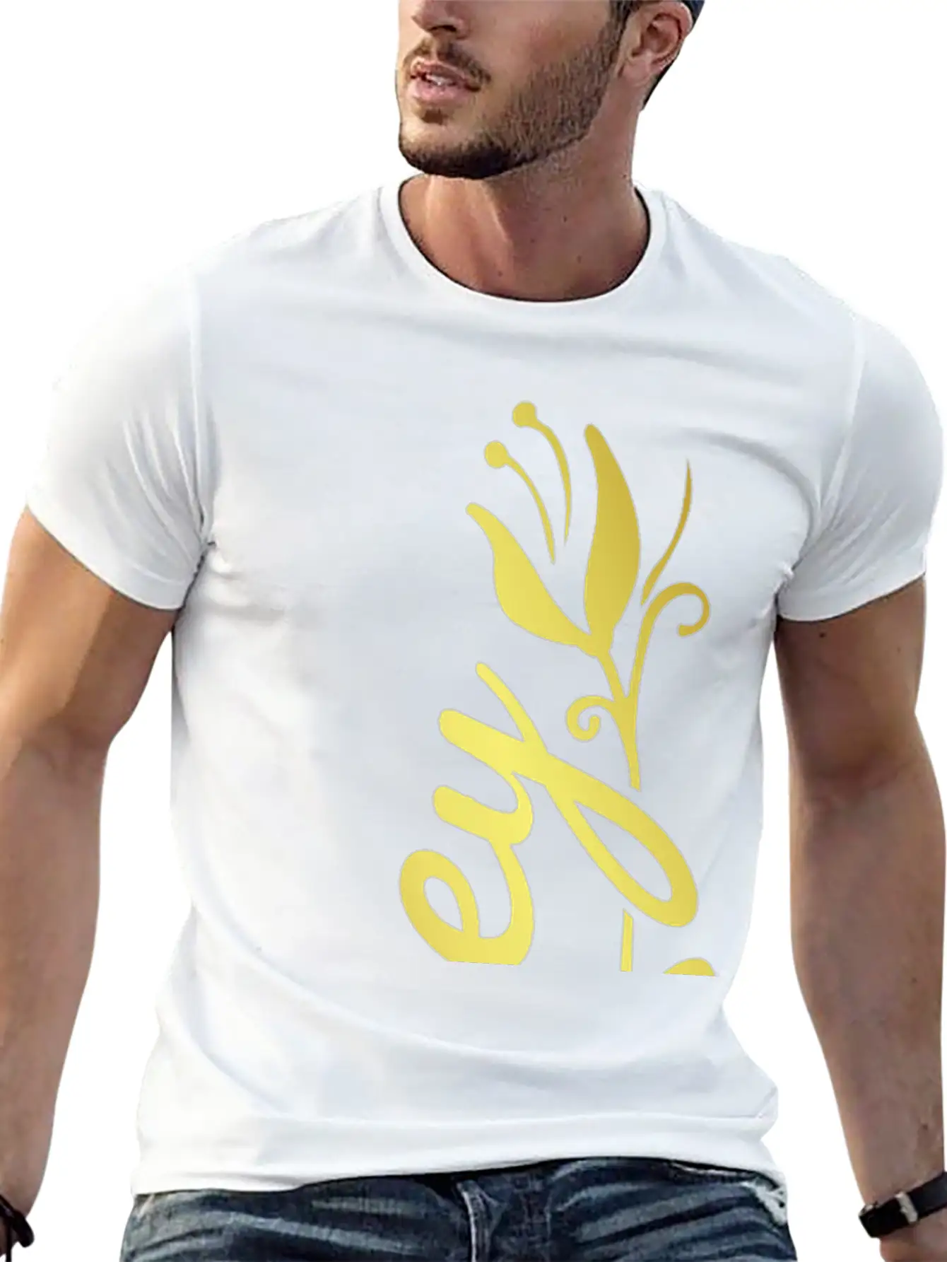 Zoey Name Faux Gold Tulip Flourish Stylish Everyday T-Shirt – Unisex Basic Cotton Tee